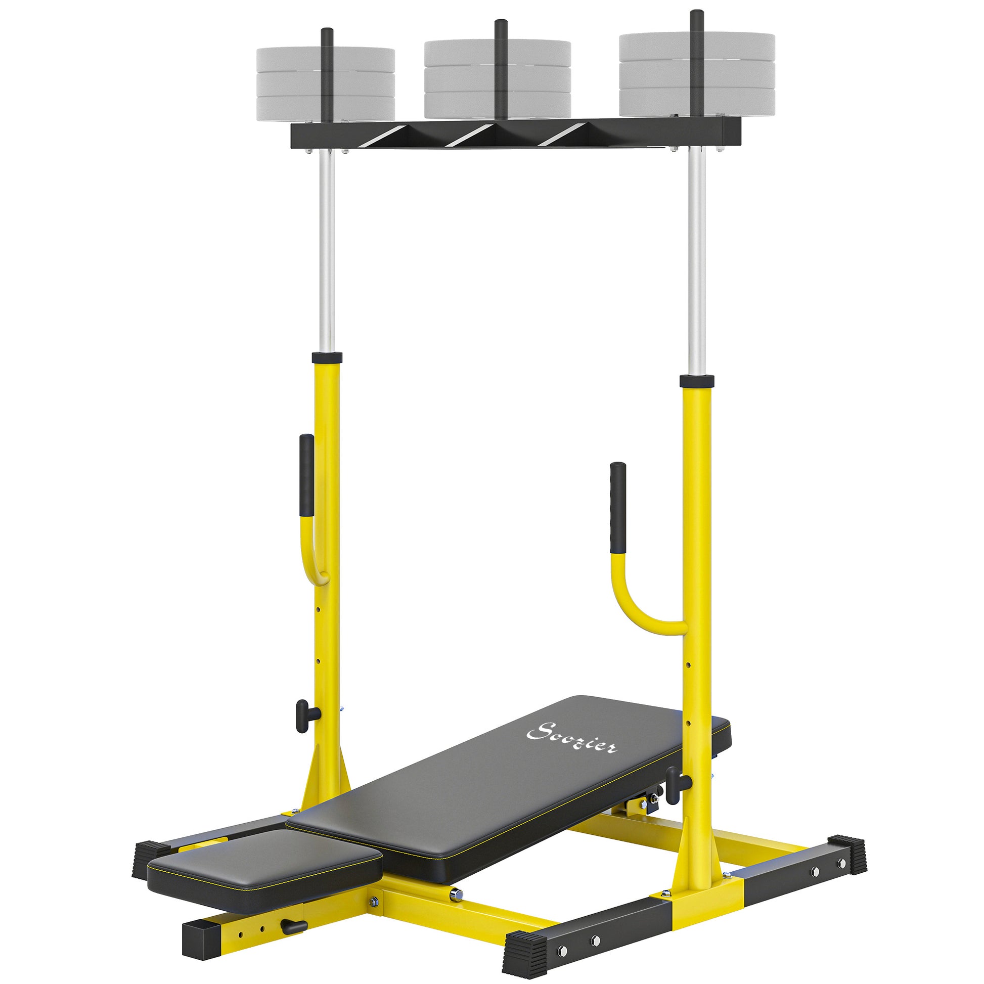 Soozier Leg Extension and Curl Machine - Black/Yellow 660lb Capacity-DECOROLALA