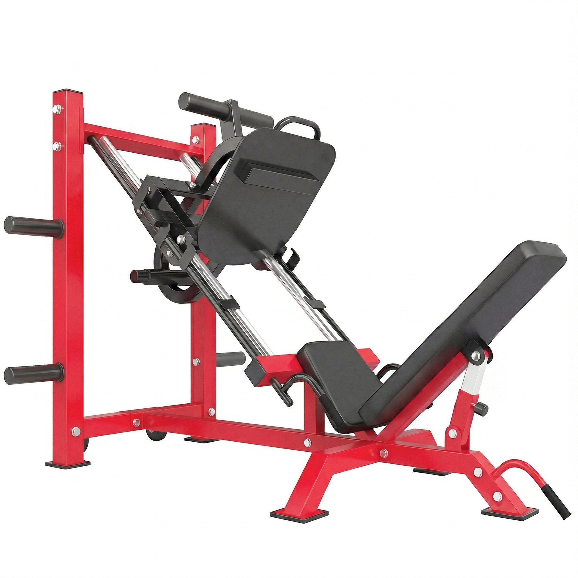 Soozier Leg Press and Squat Machine - 1000 lbs Capacity, Red-DECOROLALA