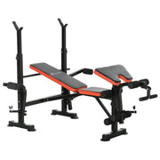 Soozier Multifunctional Weight Bench with Squat Rack - Black/Red-DECOROLALA