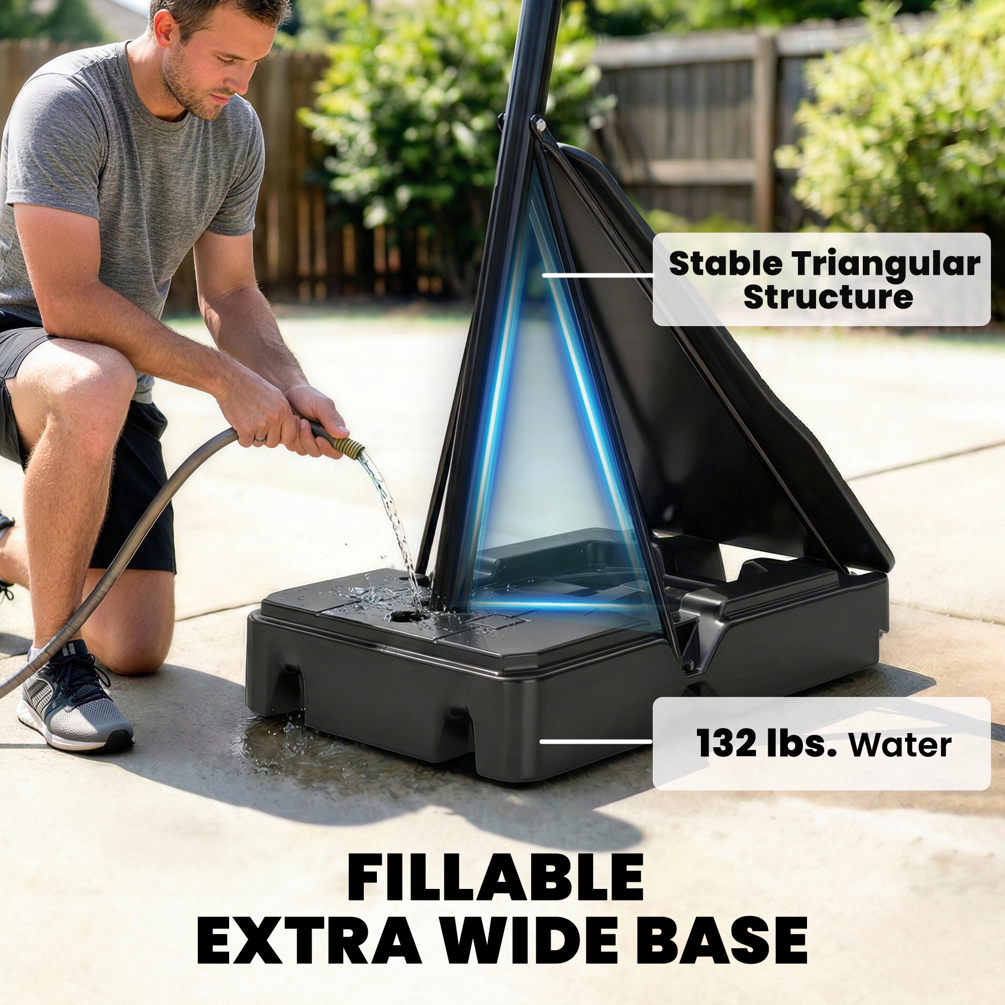 Soozier Portable Basketball Hoop - 47" Backboard 8-10ft Adjustable-DECOROLALA