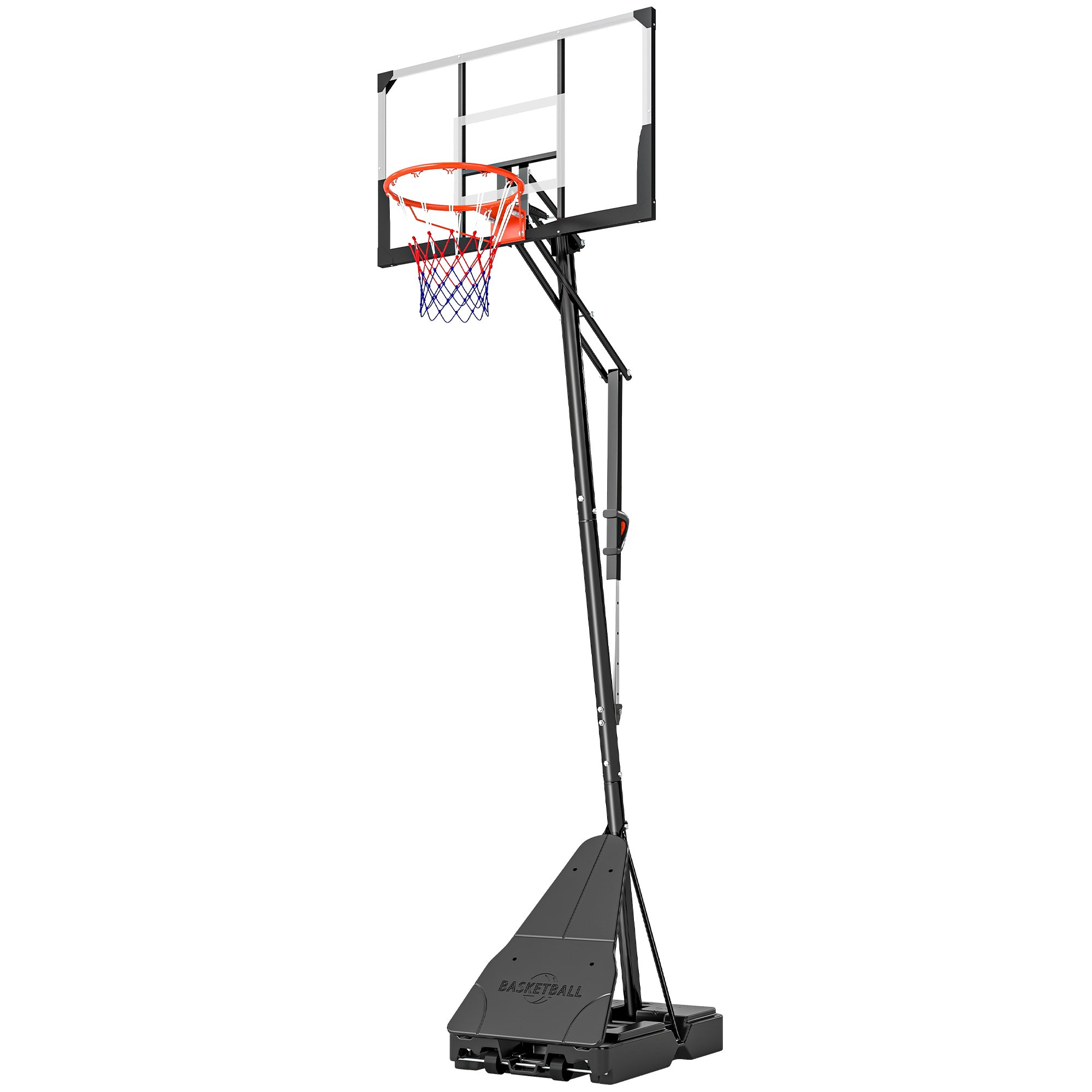 Soozier Portable Basketball Hoop - 47" Backboard 8-10ft Adjustable-DECOROLALA