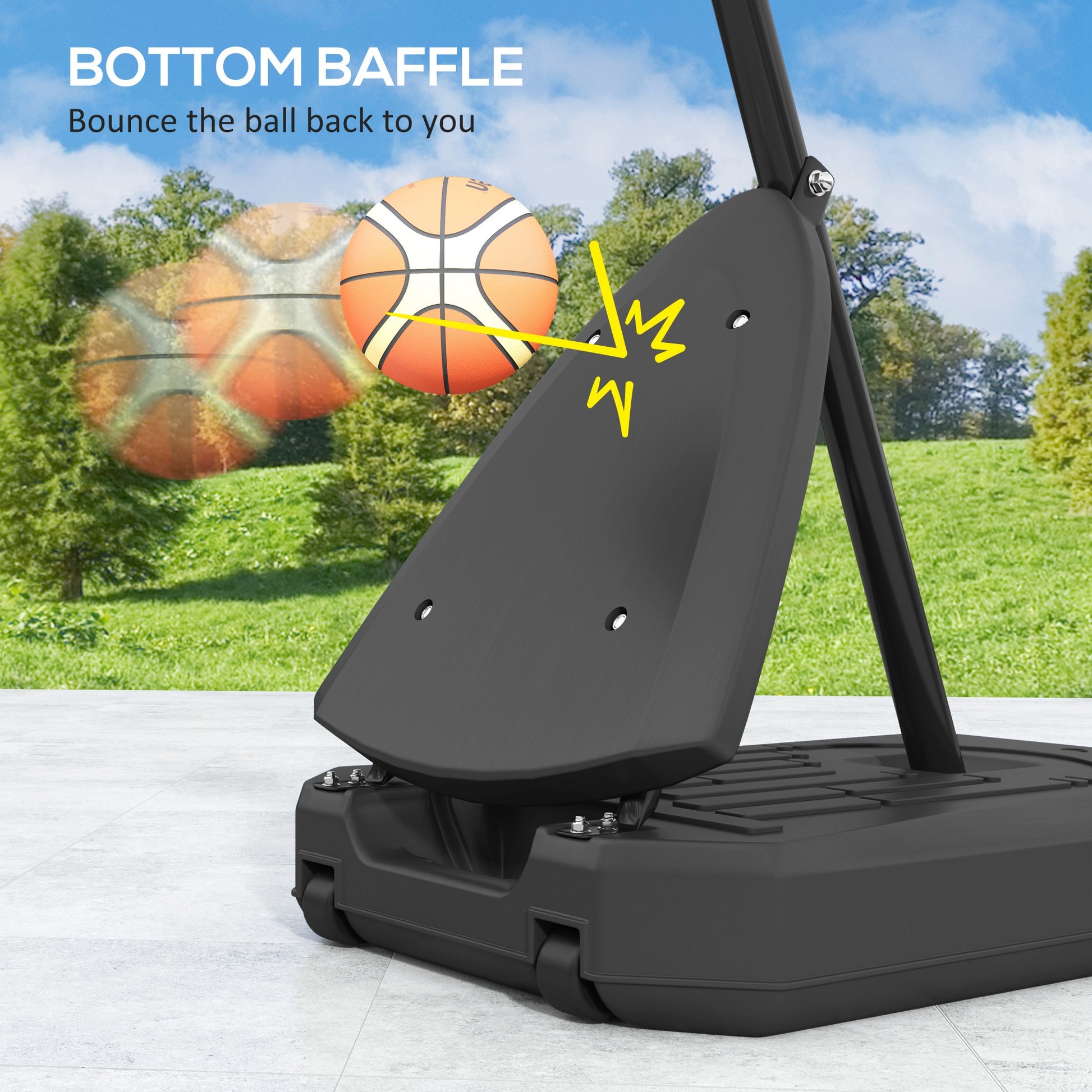 Soozier Portable Basketball Hoop - 4.9-10ft Adjustable Black-DECOROLALA