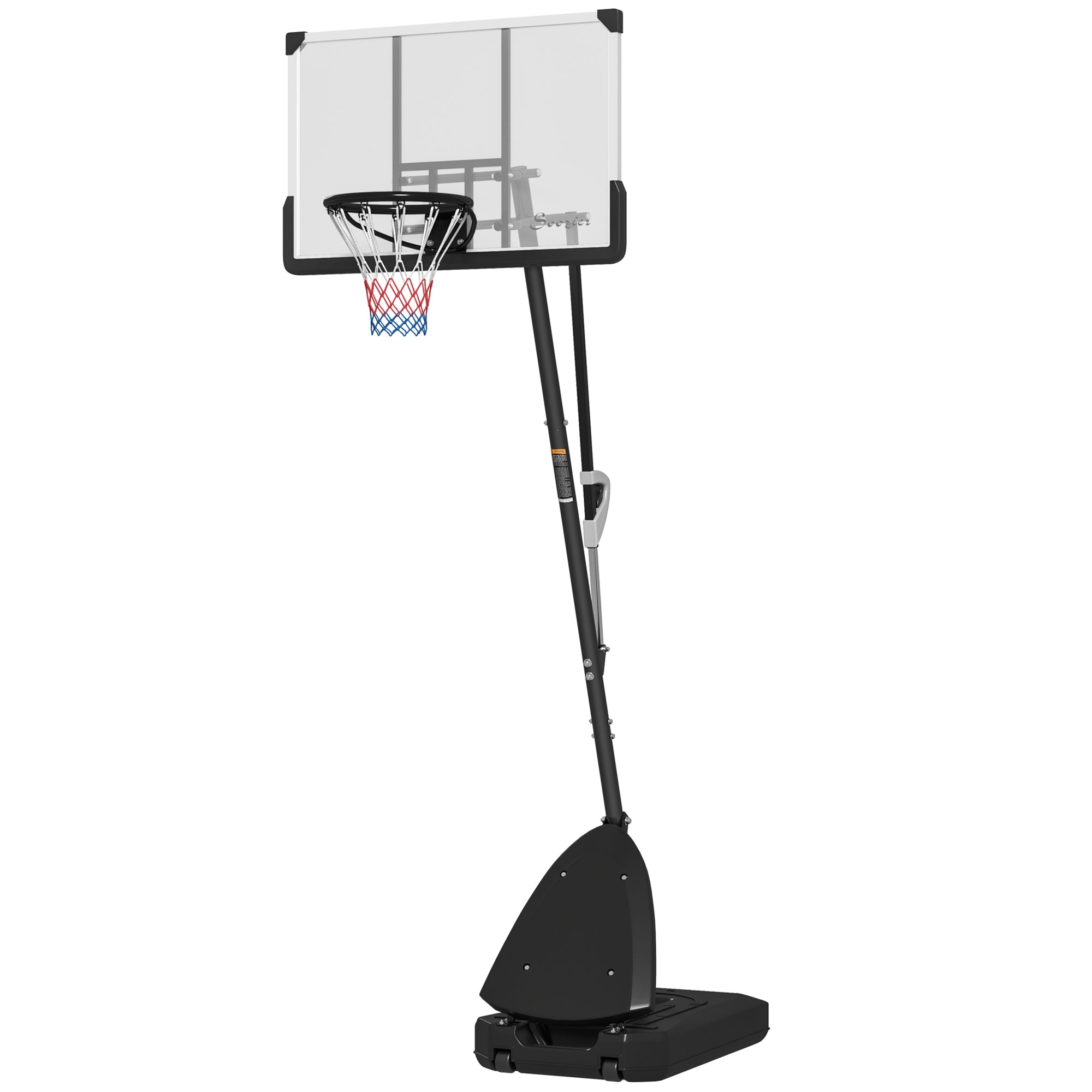 Soozier Portable Basketball Hoop - 4.9-10ft Adjustable Black-DECOROLALA
