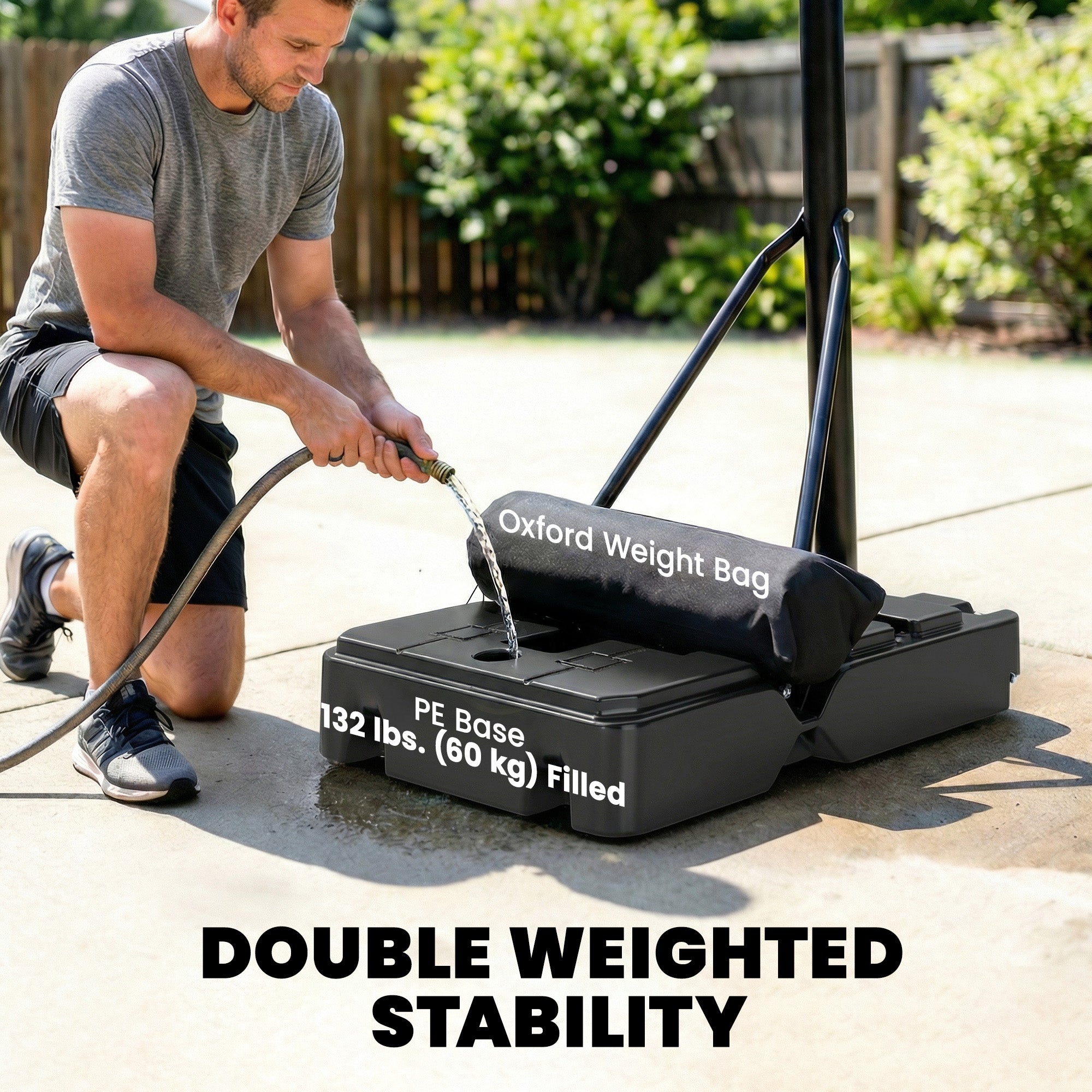 Soozier Portable Basketball Hoop - 7.7' to 10' Adjustable Black-DECOROLALA