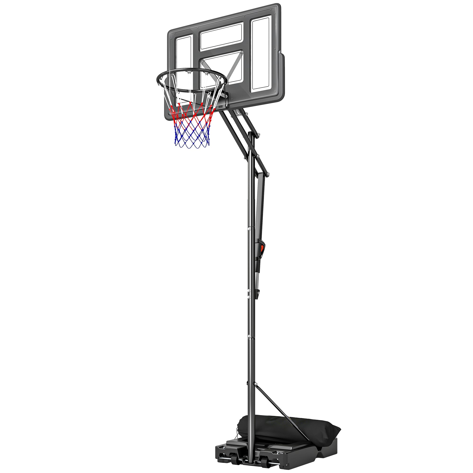 Soozier Portable Basketball Hoop - 7.7' to 10' Adjustable Black-DECOROLALA