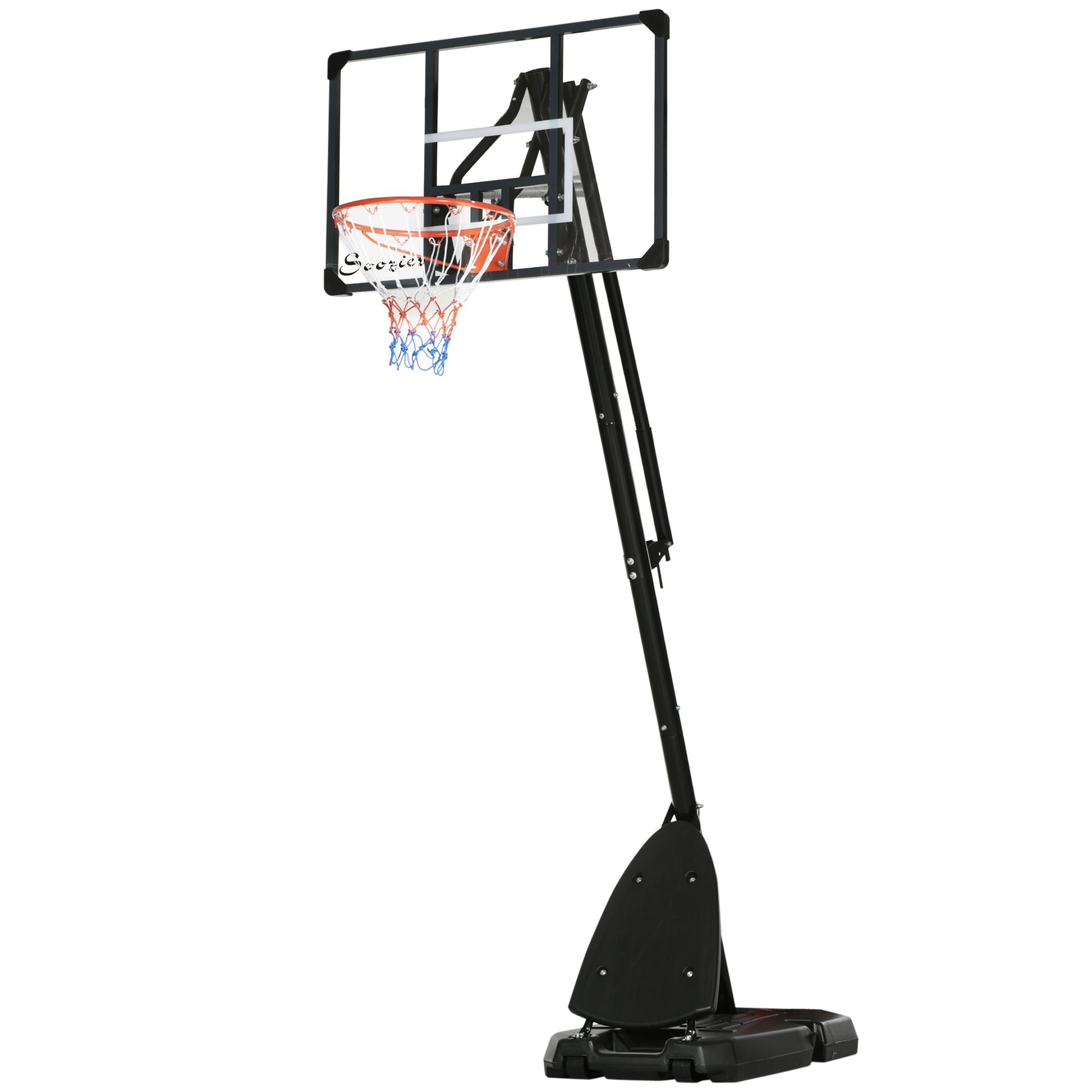 Soozier Portable Basketball Hoop - Height Adjustable Black/Red-DECOROLALA