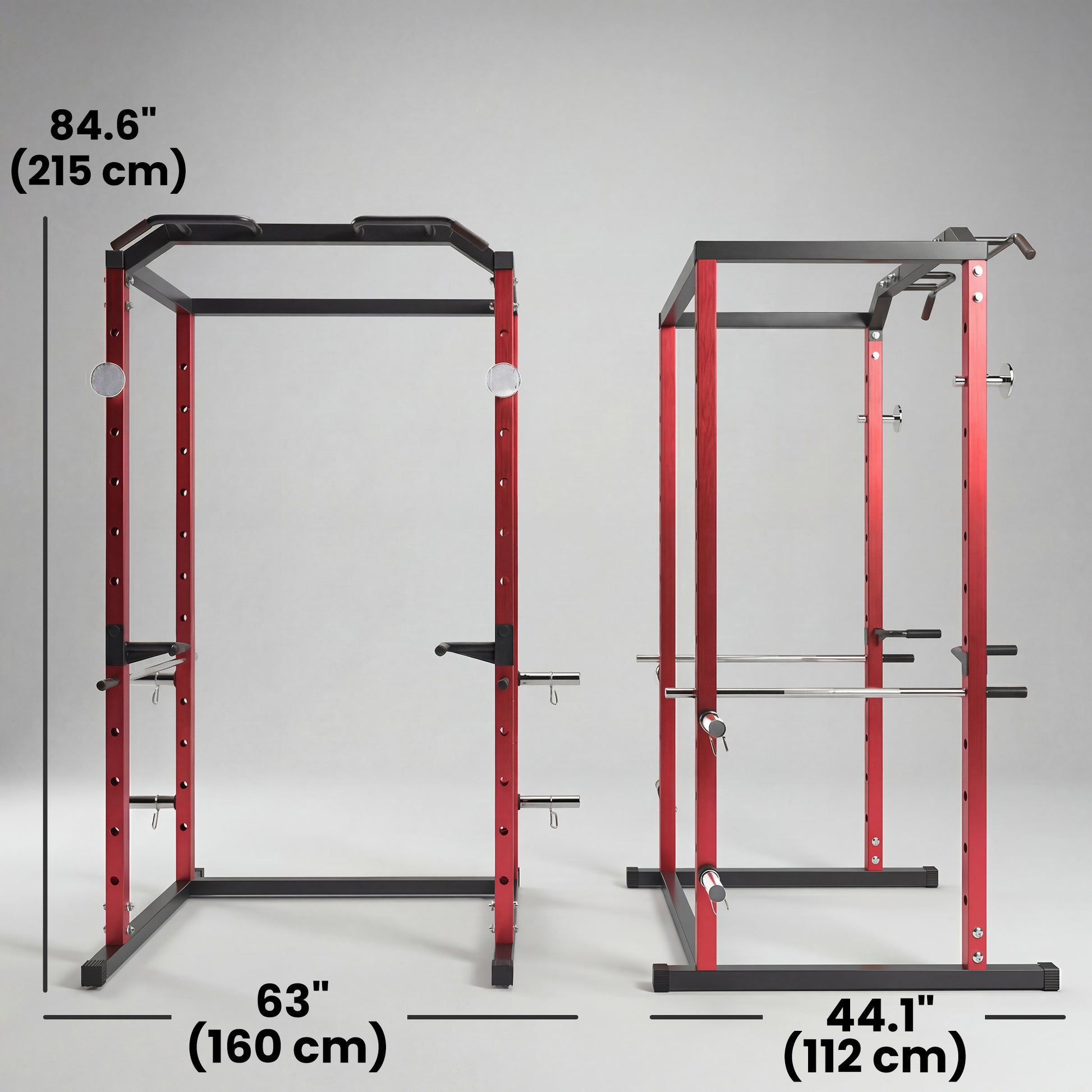 Soozier Power Cage - 1000 lbs Capacity Squat Rack Red-DECOROLALA