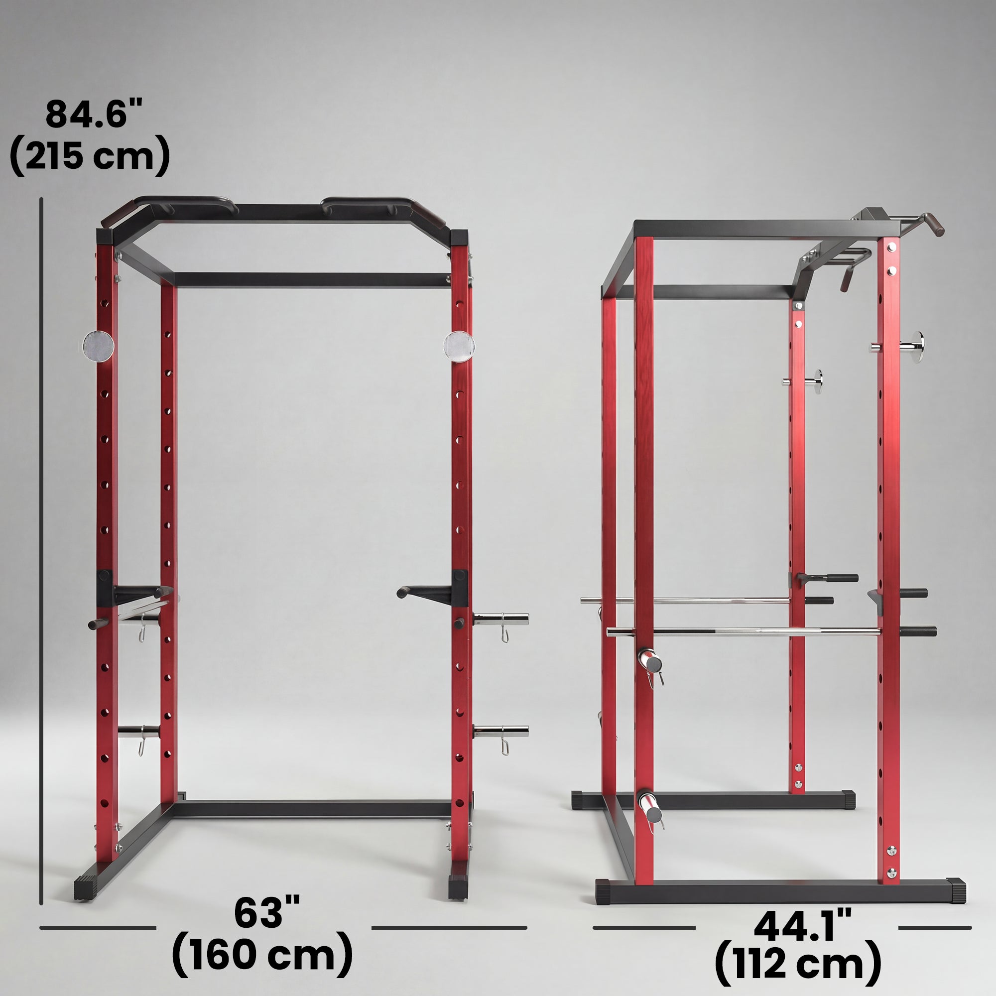Soozier Power Cage - 1000 lbs Capacity Squat Rack Red-DECOROLALA
