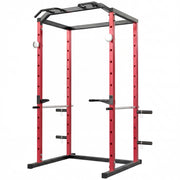Soozier Power Cage - 1000 lbs Capacity Squat Rack Red-DECOROLALA