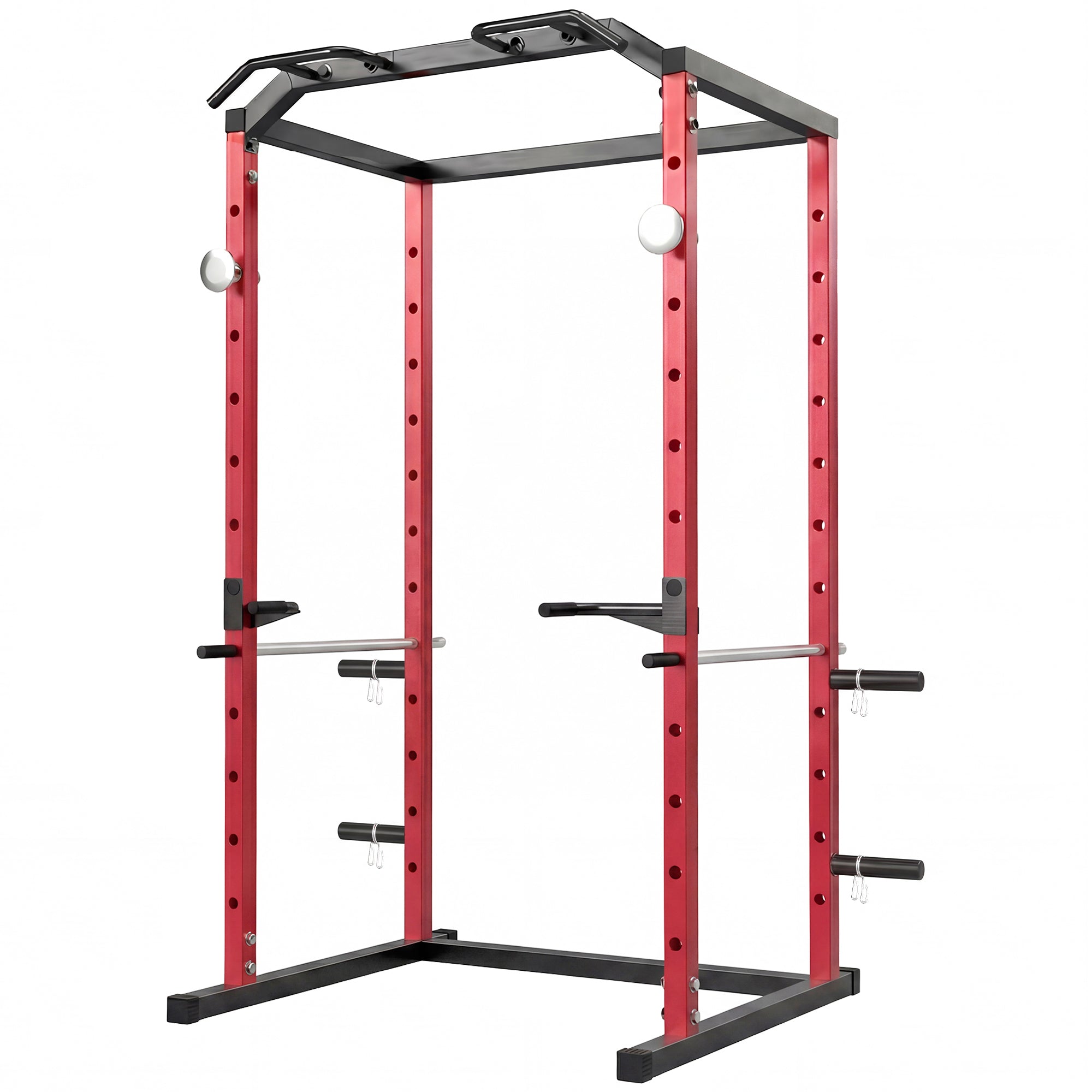 Soozier Power Cage - 1000 lbs Capacity Squat Rack Red-DECOROLALA