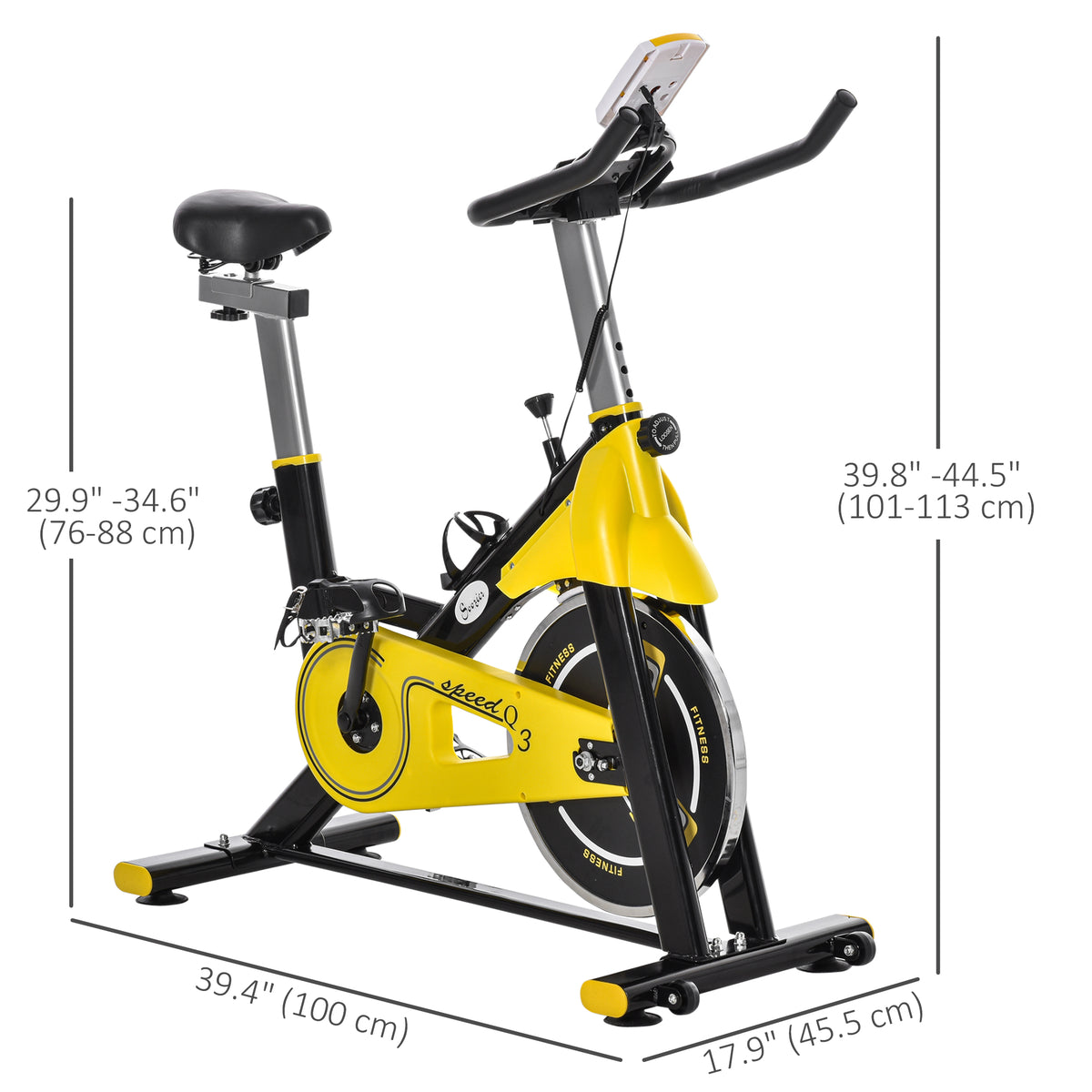 Soozier Stationary Exercise Bike - Yellow/Black 330lbs Capacity-Exercise Bikes-DECOROLALA