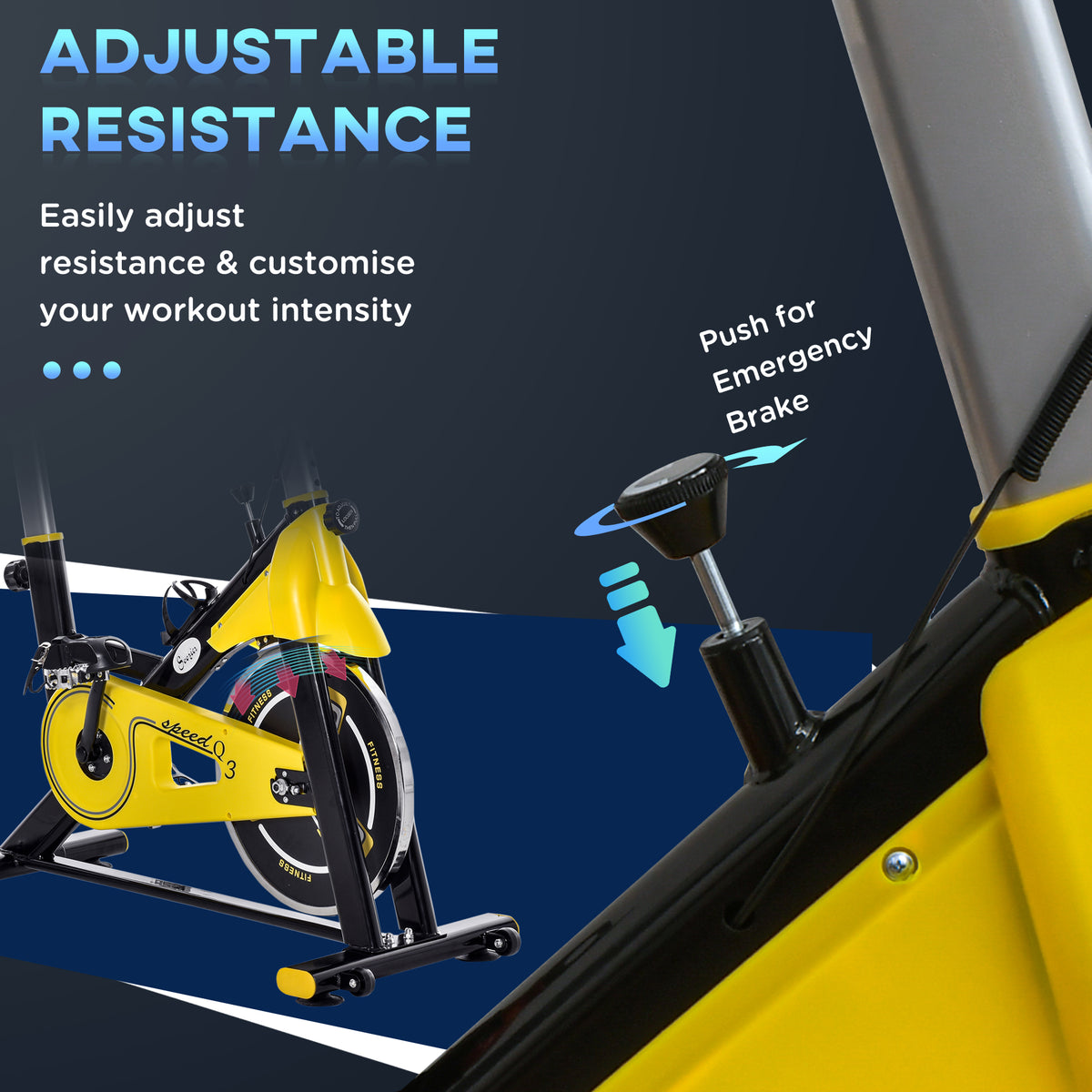 Soozier Stationary Exercise Bike - Yellow/Black 330lbs Capacity-Exercise Bikes-DECOROLALA