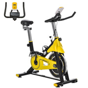 Soozier Stationary Exercise Bike - Yellow/Black 330lbs Capacity-Exercise Bikes-DECOROLALA