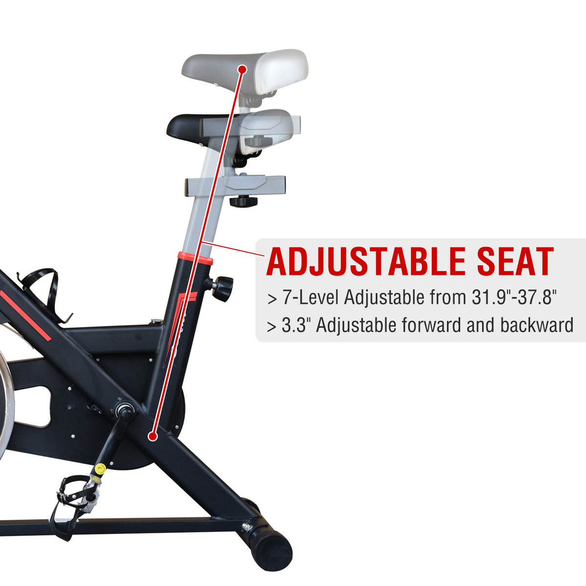 Soozier Upright Stationary Exercise Bike - Black 17.6lb Flywheel-Exercise Bikes-DECOROLALA