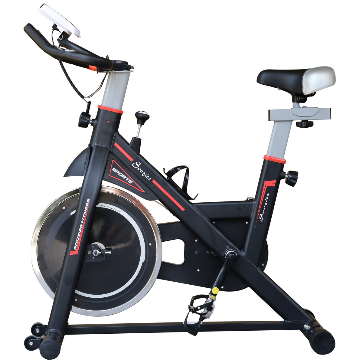 Soozier Upright Stationary Exercise Bike - Black 17.6lb Flywheel-Exercise Bikes-DECOROLALA
