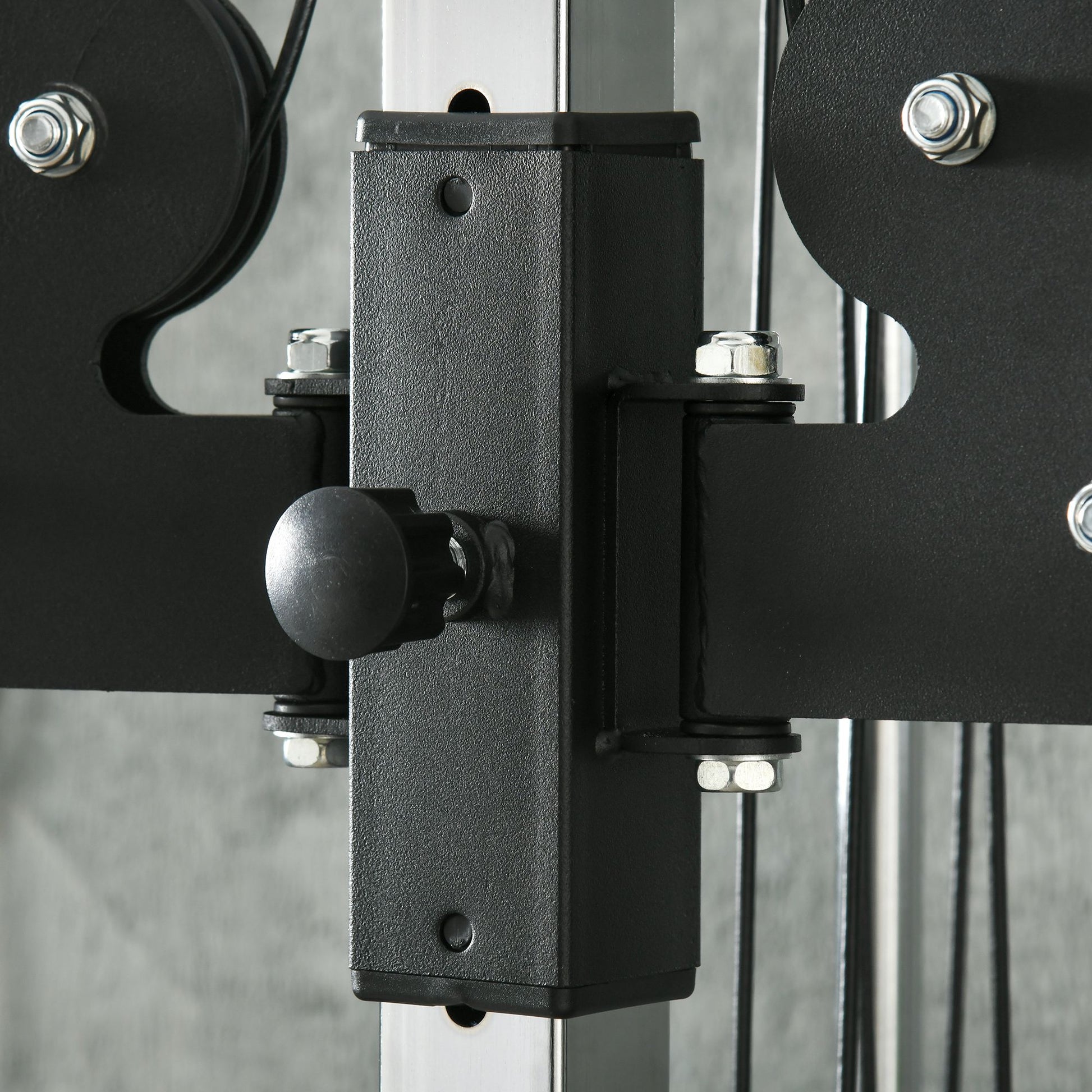 Soozier Wall Mount Cable Station - 15-Position Dual Pulley Black-DECOROLALA