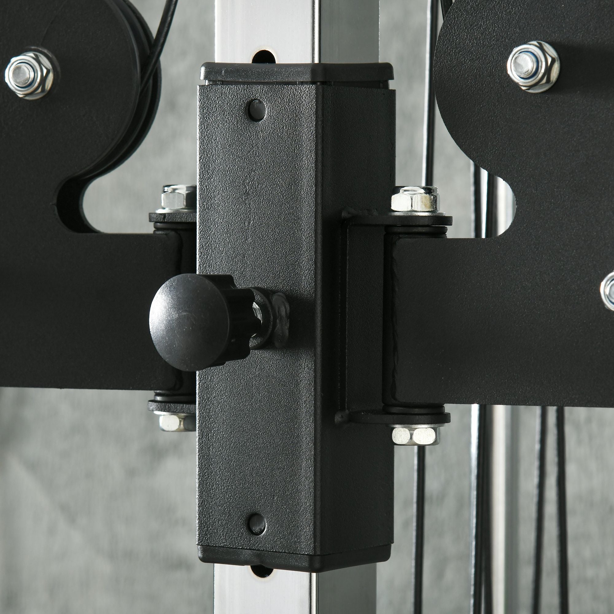 Soozier Wall Mount Cable Station - 15-Position Dual Pulley Black-DECOROLALA