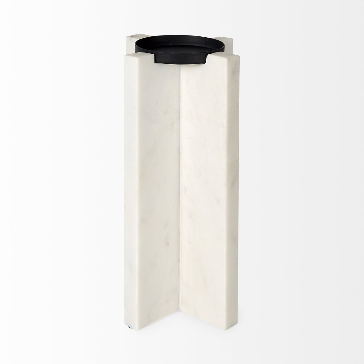 Sophia 5.5"L x 3.5"W x 10.5"H Marble Candle Holder Large-Table Candle Holders-DECOROLALA