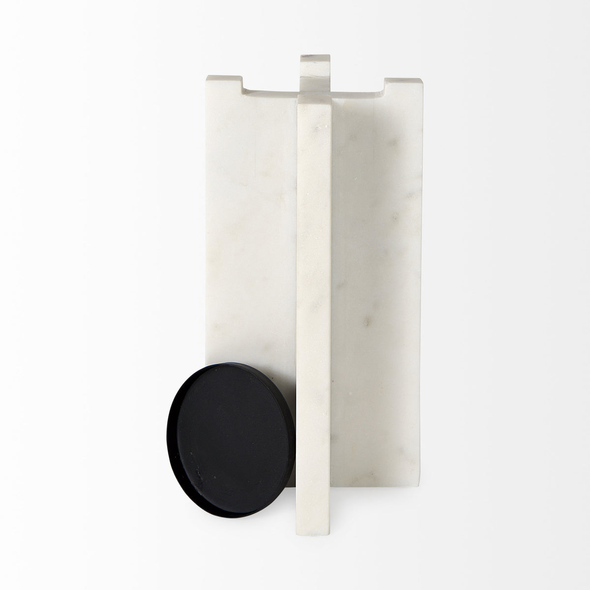Sophia 5.5"L x 3.5"W x 10.5"H Marble Candle Holder Large-Table Candle Holders-DECOROLALA