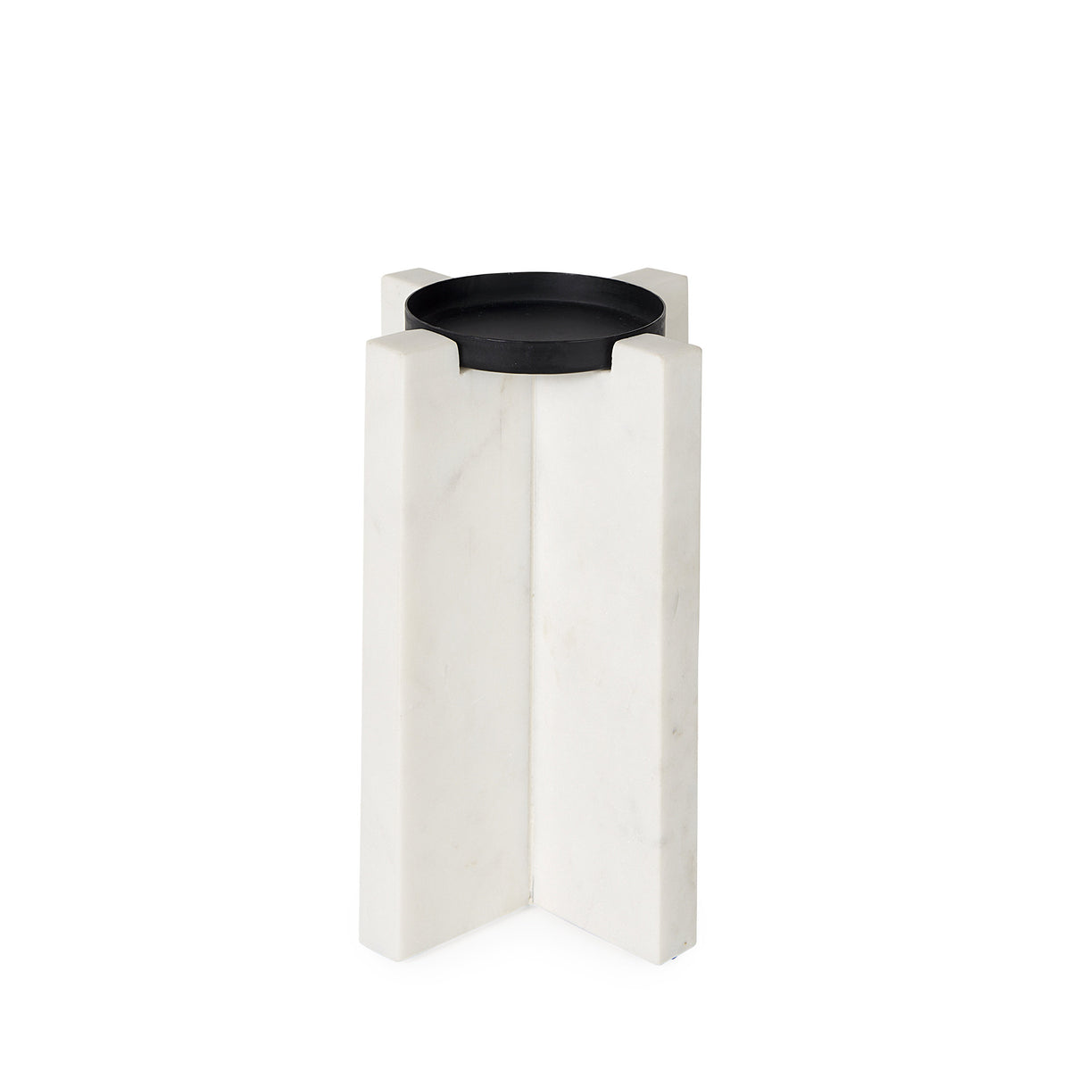 Sophia 5.5"L x 3.5"W x 8.0"H. Marble Candle Holder Medium-Table Candle Holders-DECOROLALA
