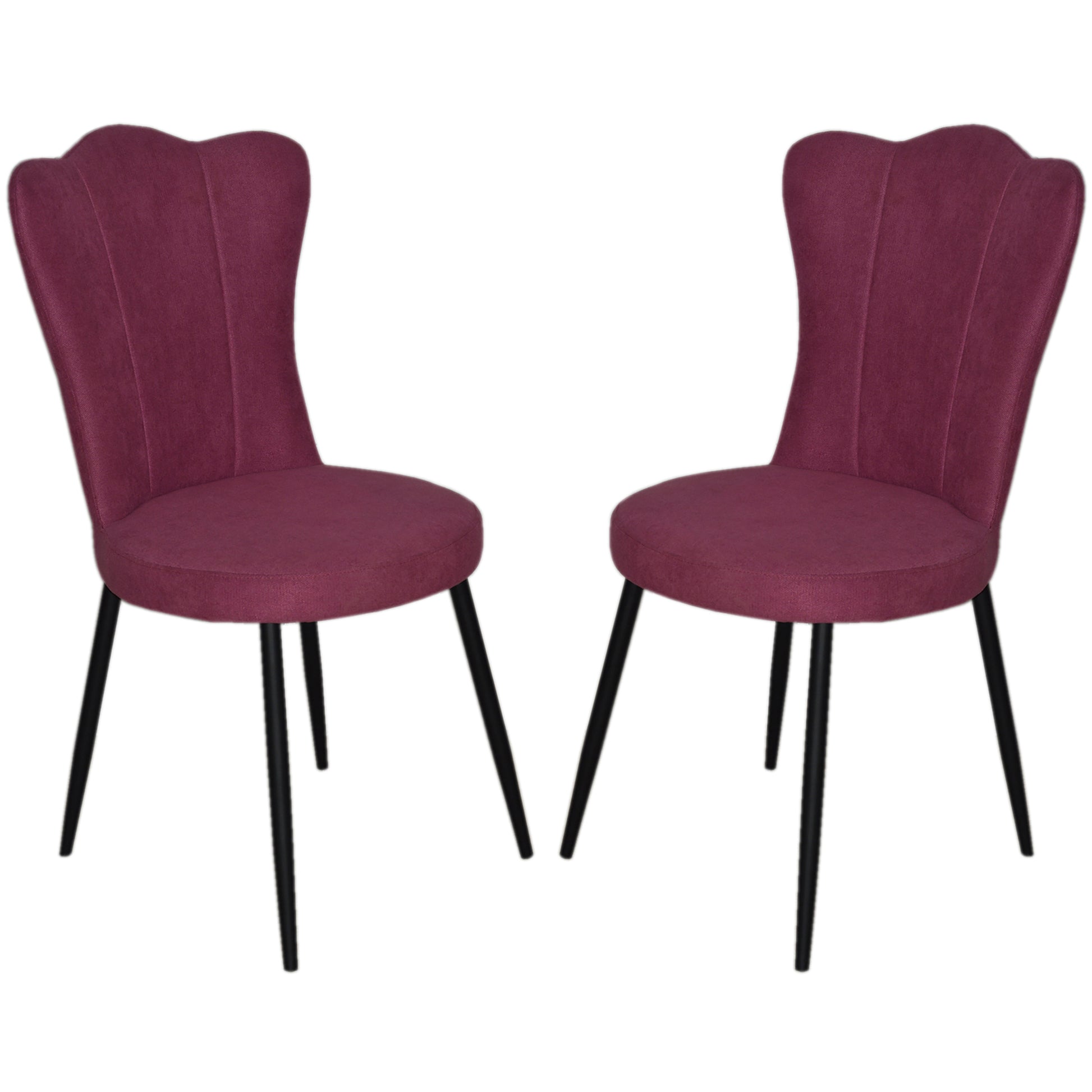 Sophia Pink Velvet Dining Chair Set of 2-Dining Room-DECOROLALA