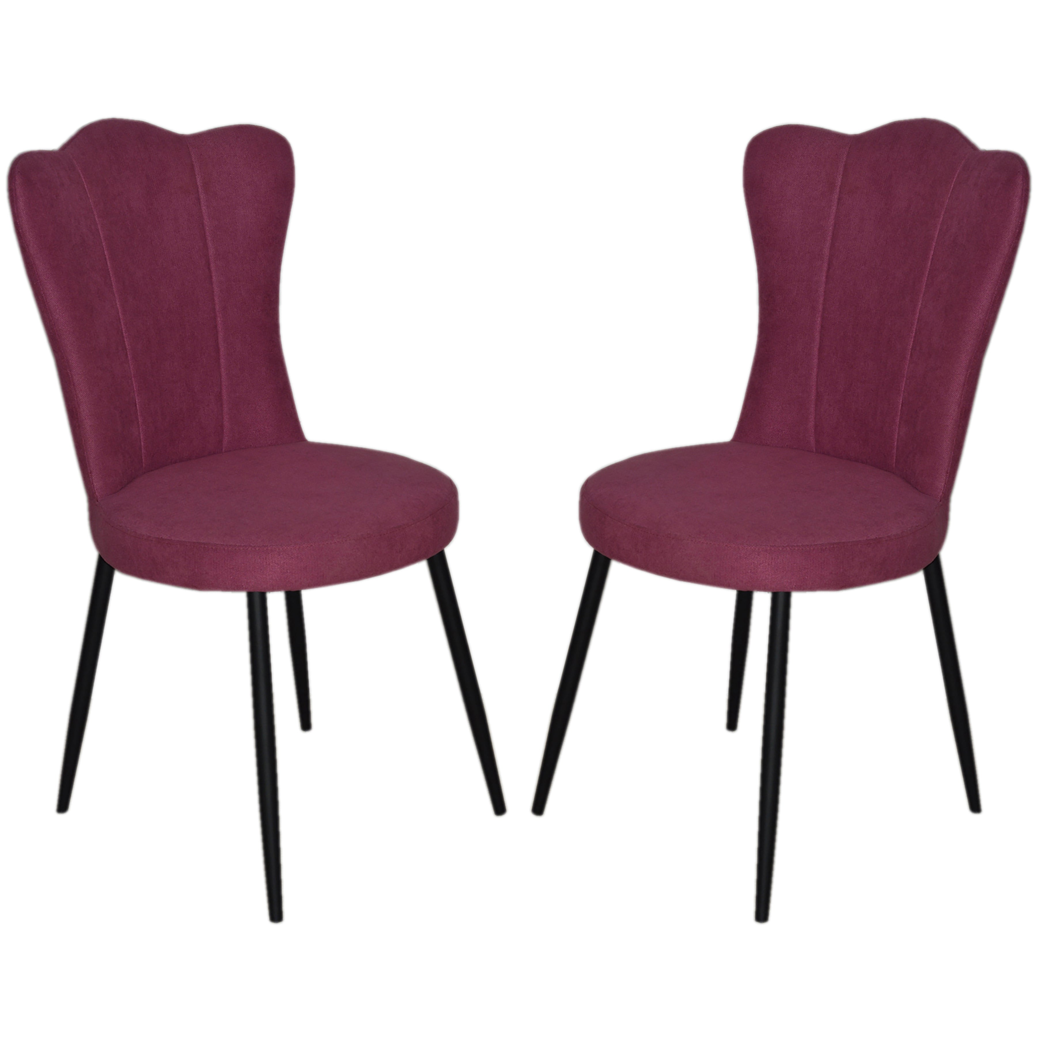 Sophia Pink Velvet Dining Chair Set of 2-Dining Room-DECOROLALA