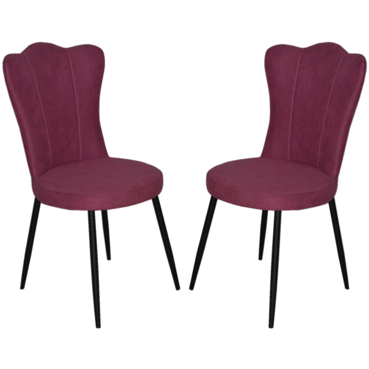 Sophia Pink Velvet Dining Chair Set of 2-Dining Room Sets-DECOROLALA