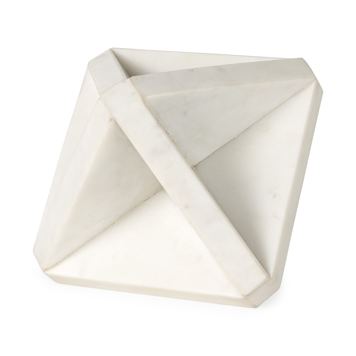 Sophia 5.5 L x 5.5 W x 8.5 H White Marble Decor Stand-Objects-DECOROLALA