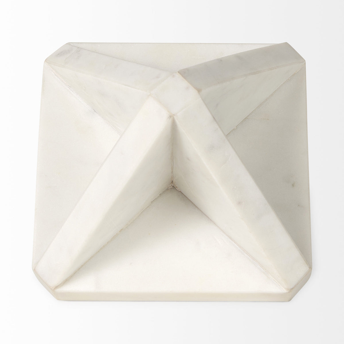 Sophia 5.5 L x 5.5 W x 8.5 H White Marble Decor Stand-Objects-DECOROLALA