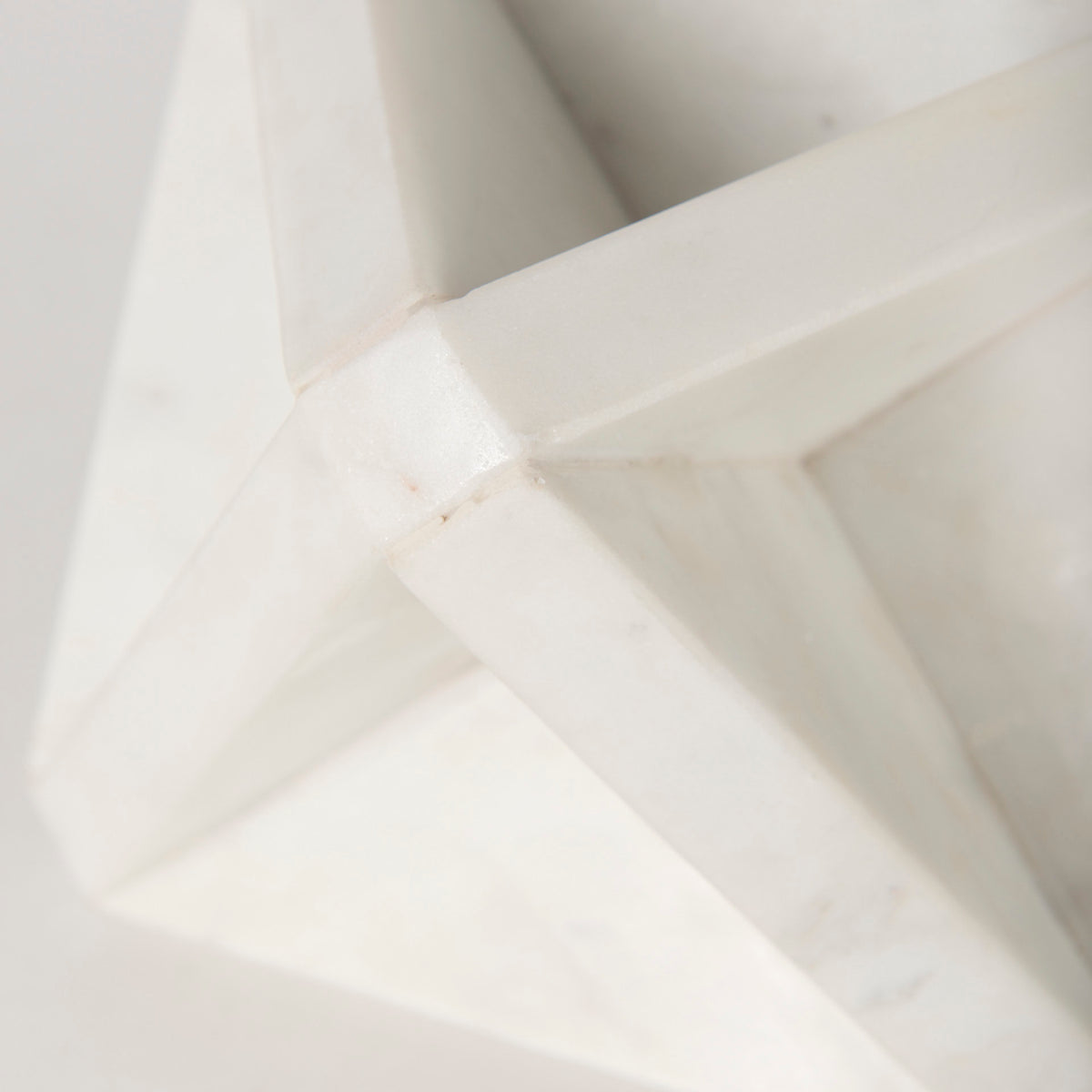Sophia 5.5 L x 5.5 W x 8.5 H White Marble Decor Stand-Objects-DECOROLALA