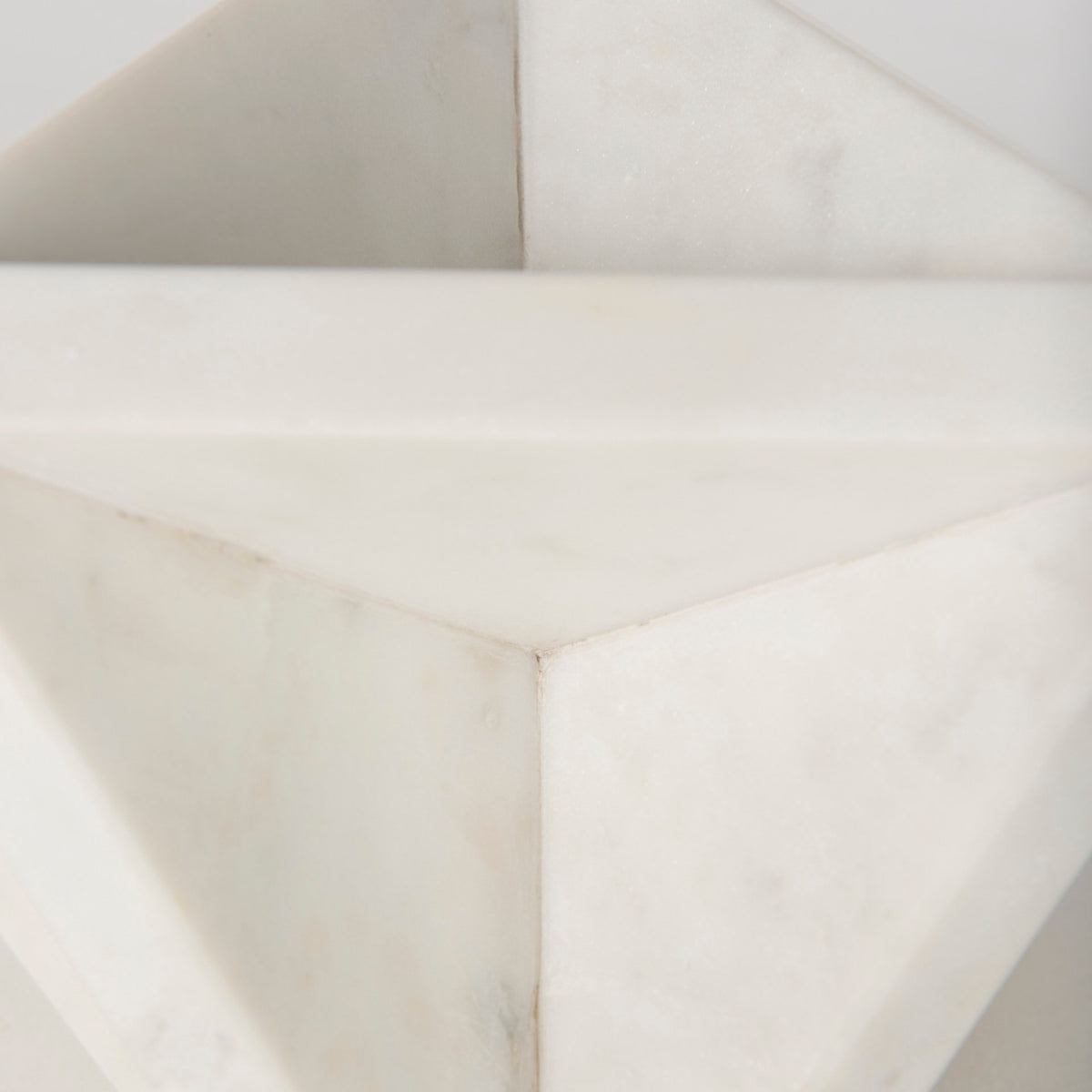 Sophia 5.5 L x 5.5 W x 8.5 H White Marble Decor Stand-Objects-DECOROLALA