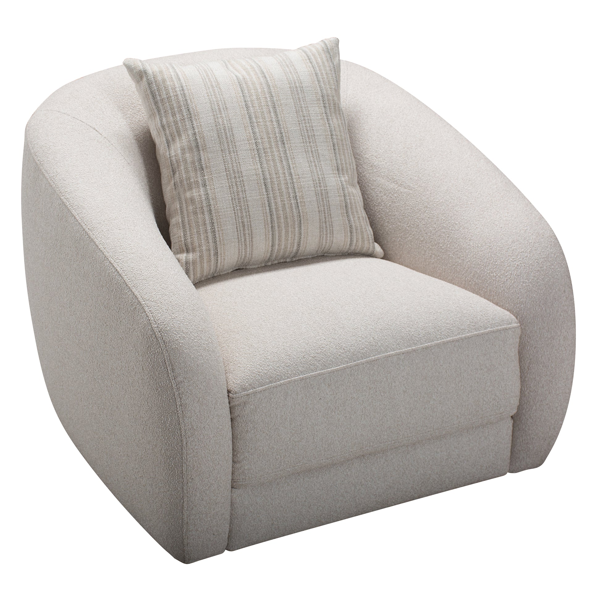 Sophy 40 in. Barrel Swivel Chair with Pillow-Furniture > Chairs > Armchairs, Recliners & Sleeper Chairs > Armchairs-DECOROLALA