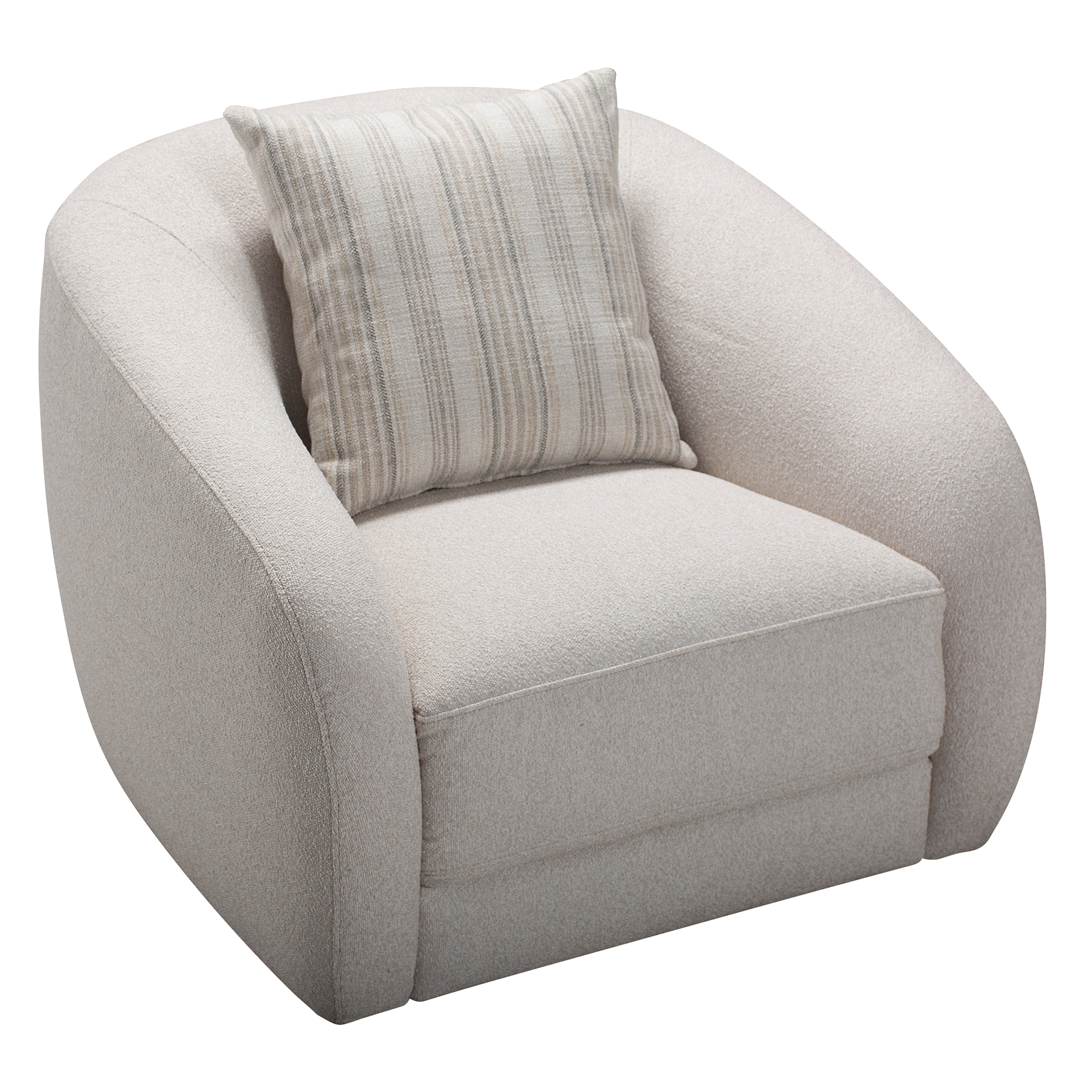 Sophy 40 in. Barrel Swivel Chair with Pillow-Furniture > Chairs > Armchairs, Recliners & Sleeper Chairs > Armchairs-DECOROLALA