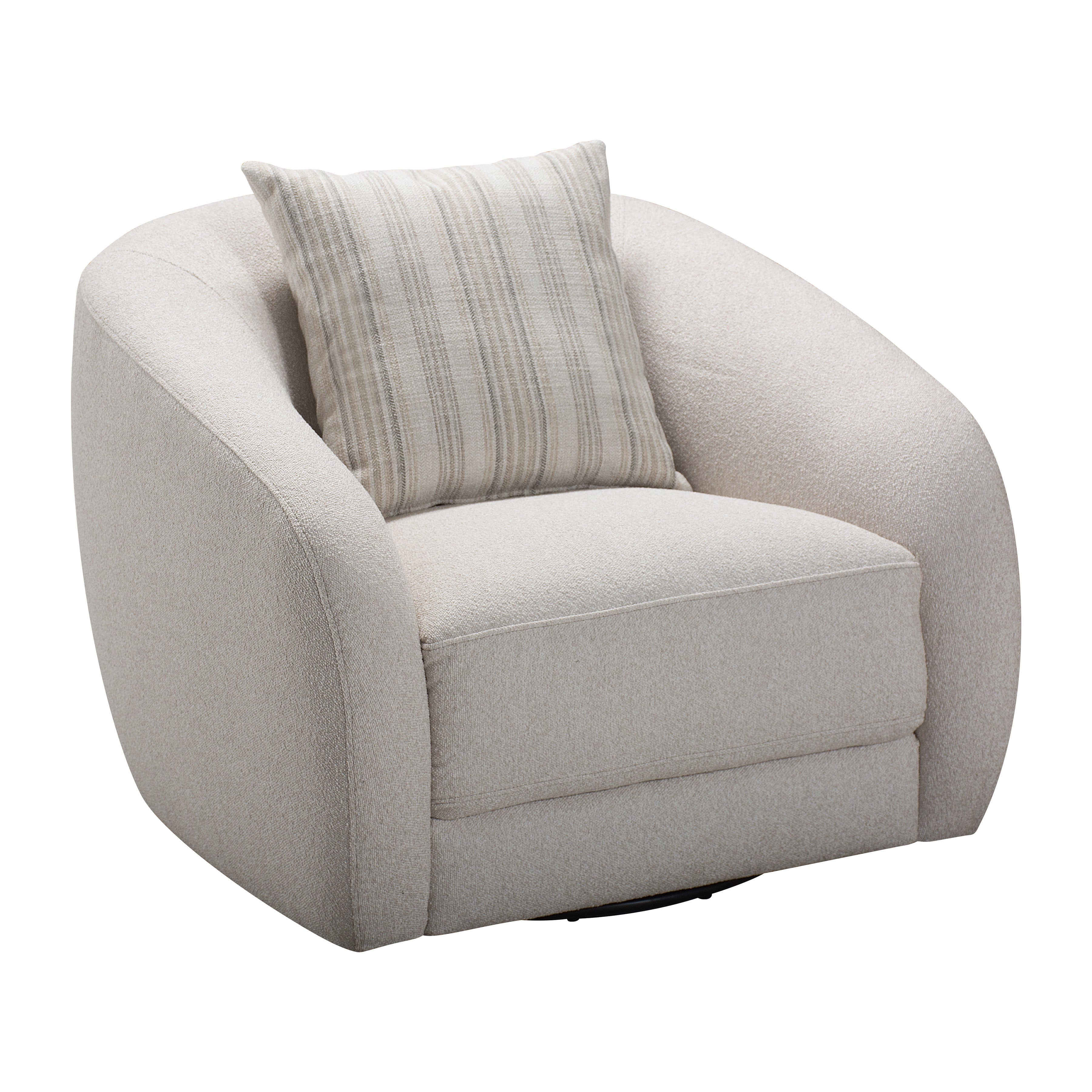 Sophy 40 in. Barrel Swivel Chair with Pillow-Furniture > Chairs > Armchairs, Recliners & Sleeper Chairs > Armchairs-DECOROLALA