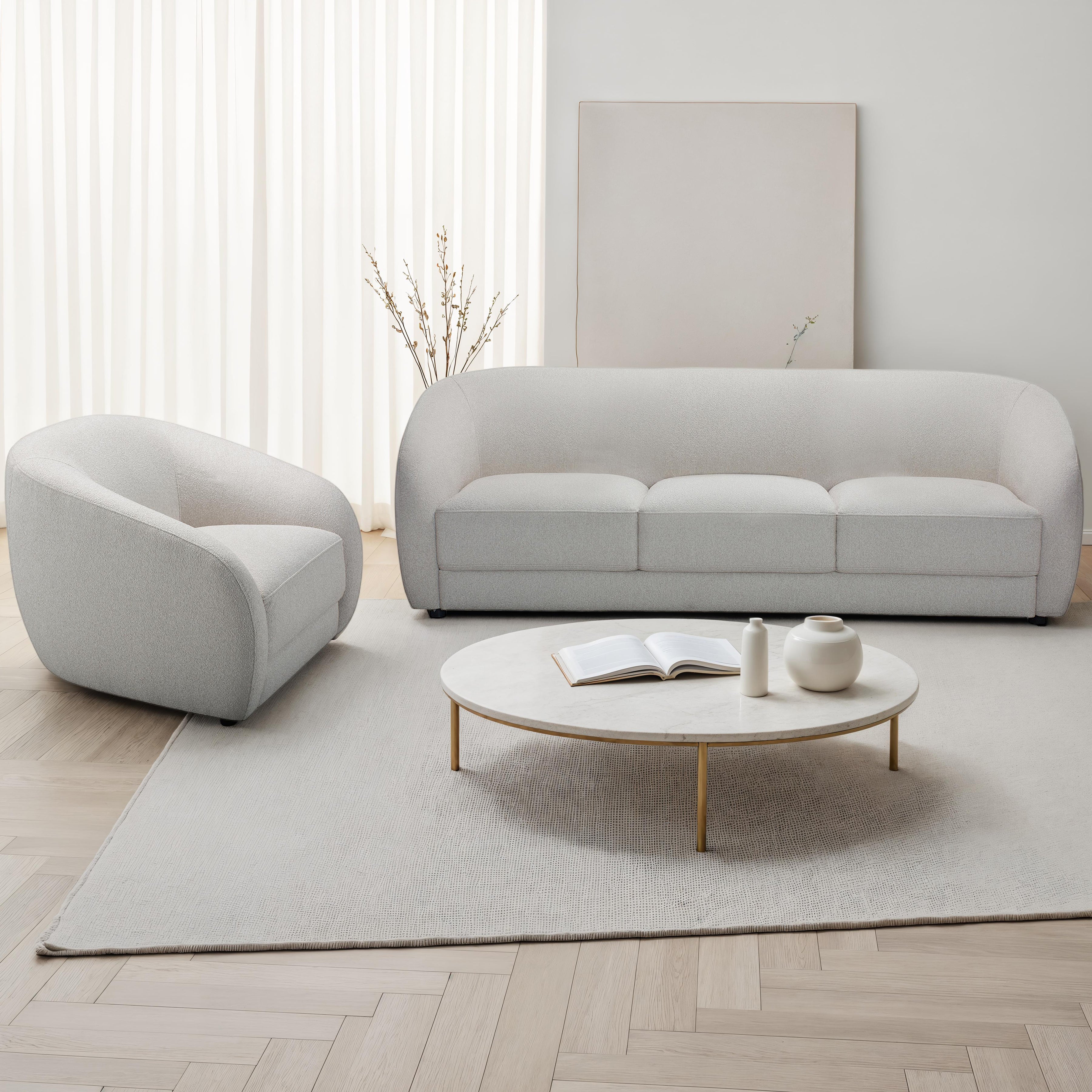 Sophy 40 in. Swivel Chair with Curved Arms-Furniture > Chairs-DECOROLALA