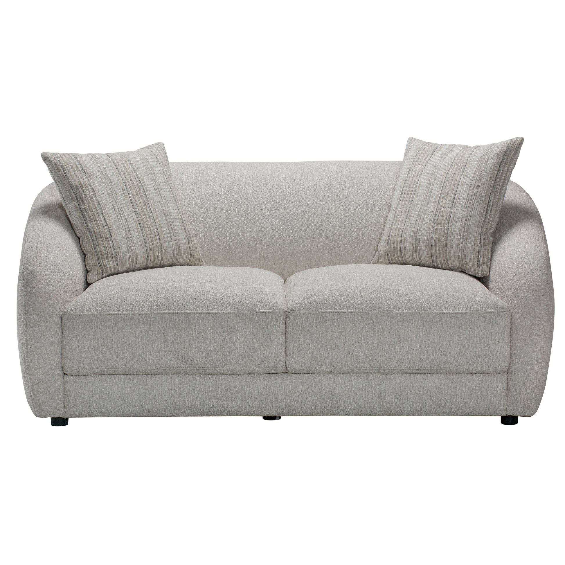 Sophy 70 in. Round Barrel Condo Sofa with Pillows-DECOROLALA