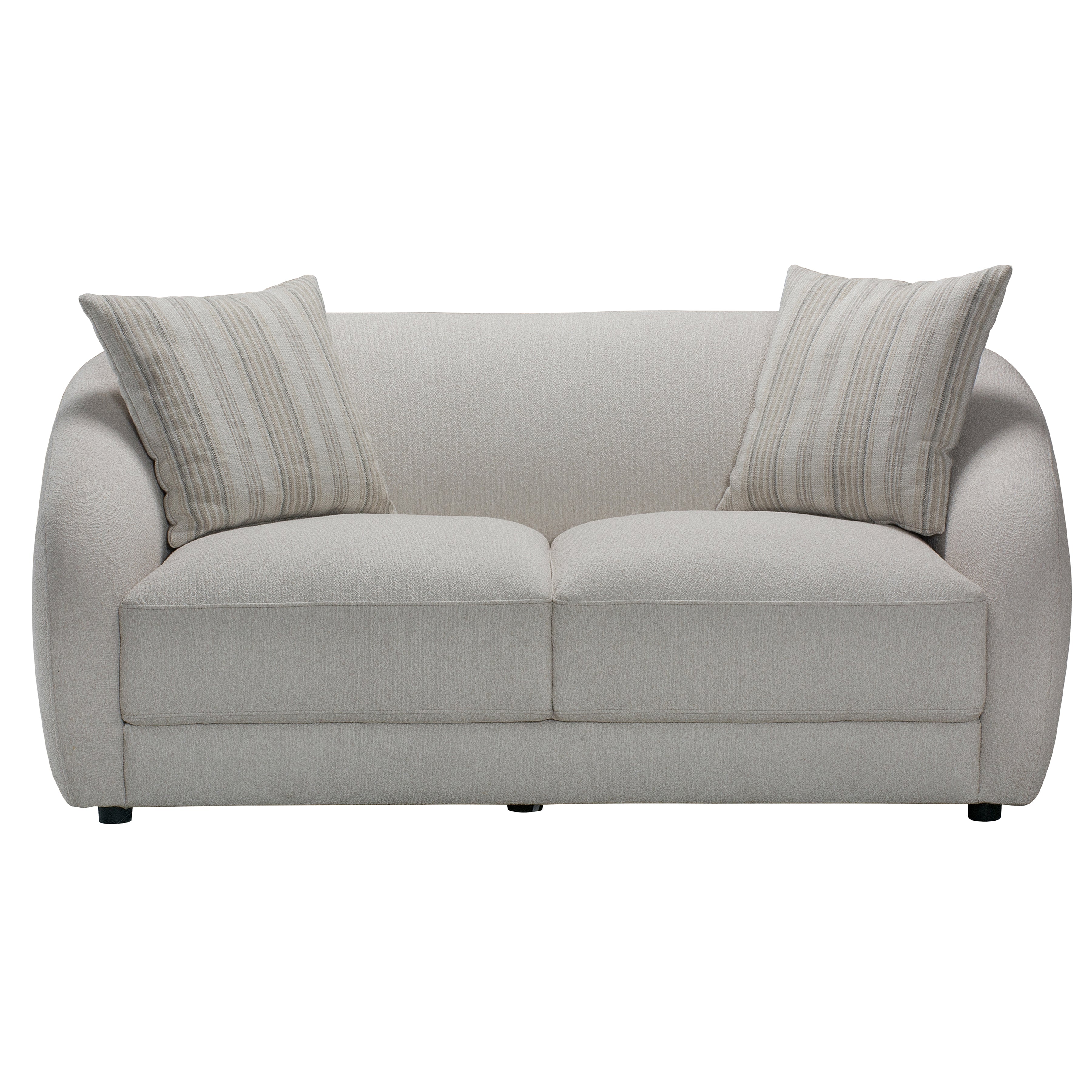 Sophy 70 in. Round Barrel Condo Sofa with Pillows-DECOROLALA