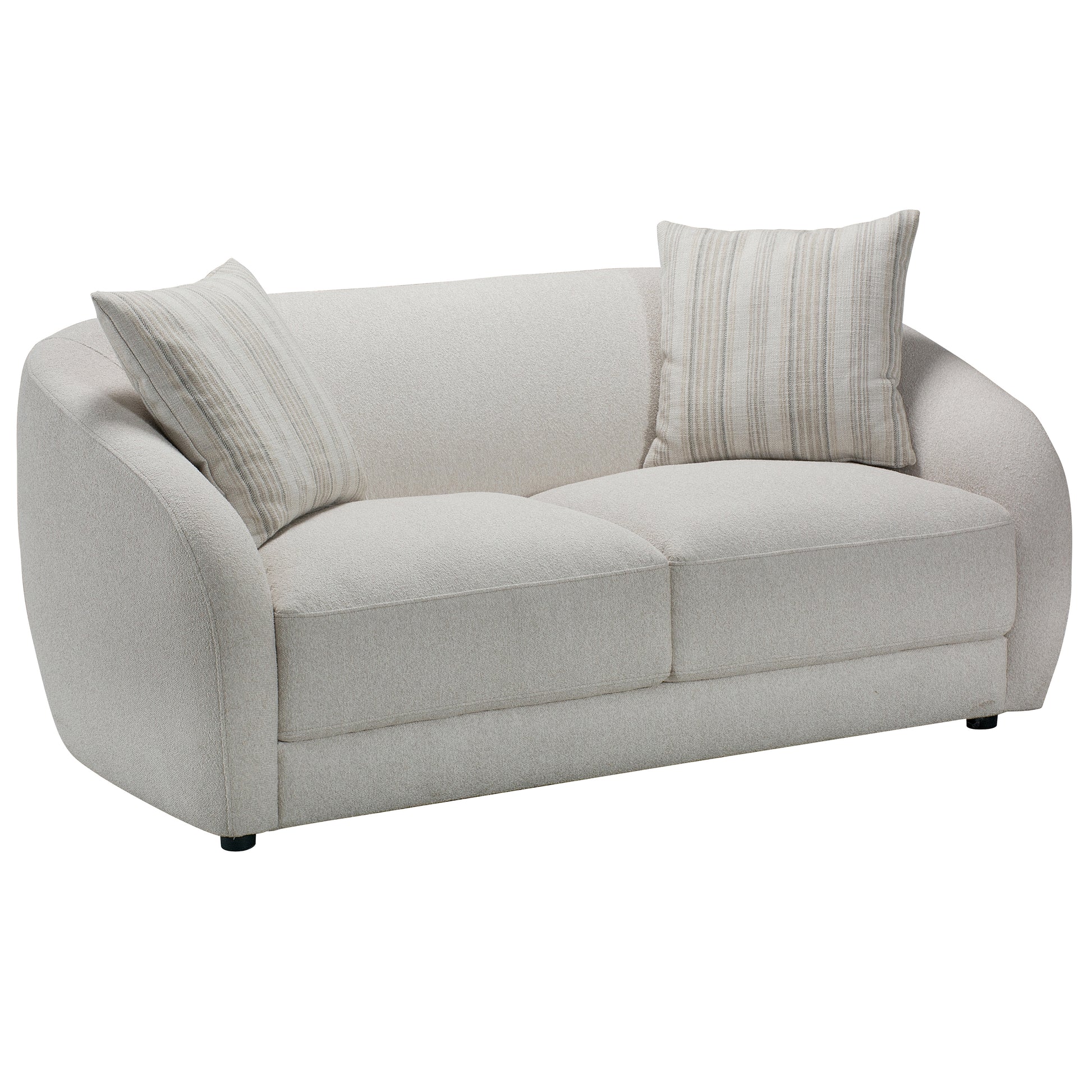 Sophy 70 in. Round Barrel Condo Sofa with Pillows-DECOROLALA
