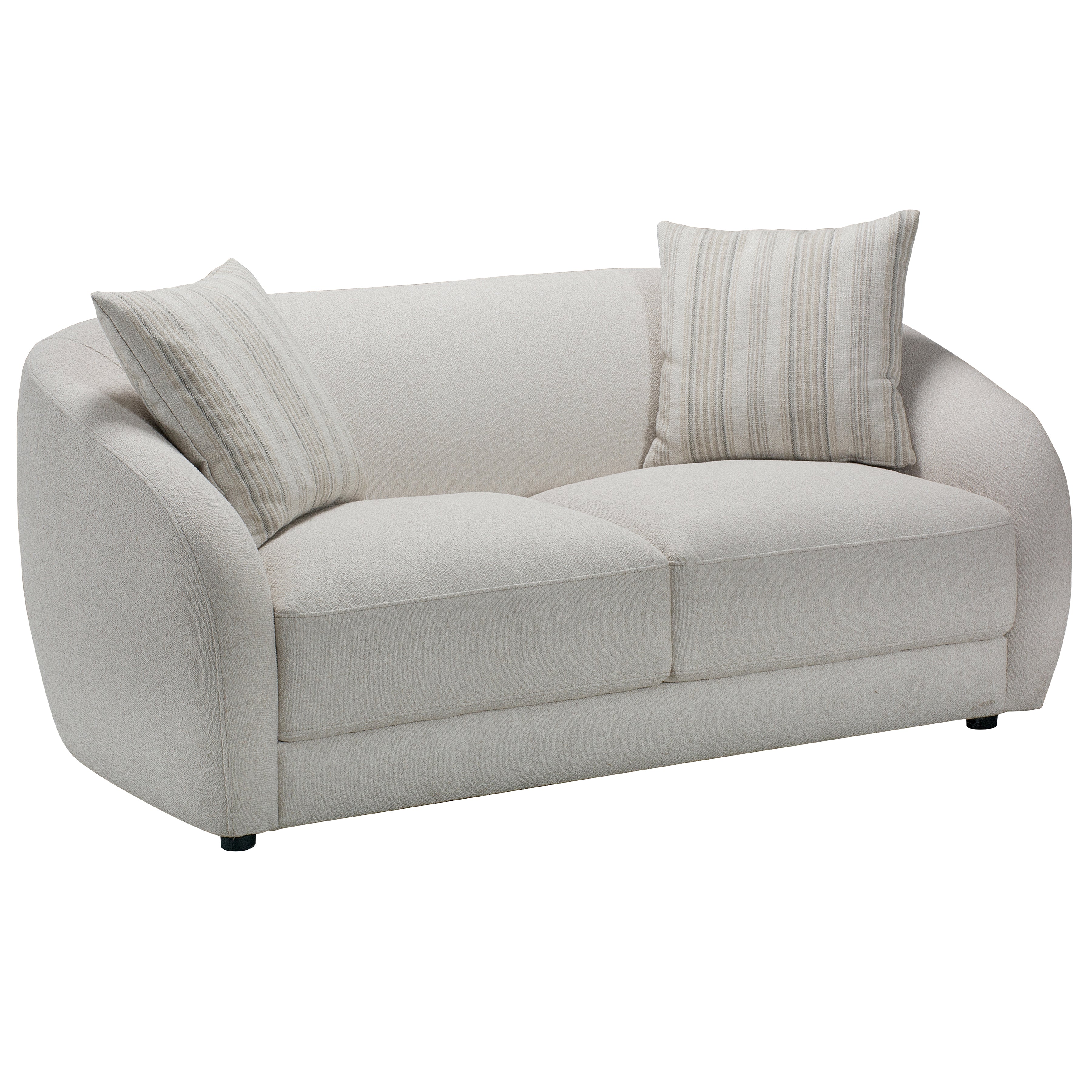 Sophy 70 in. Round Barrel Condo Sofa with Pillows-DECOROLALA