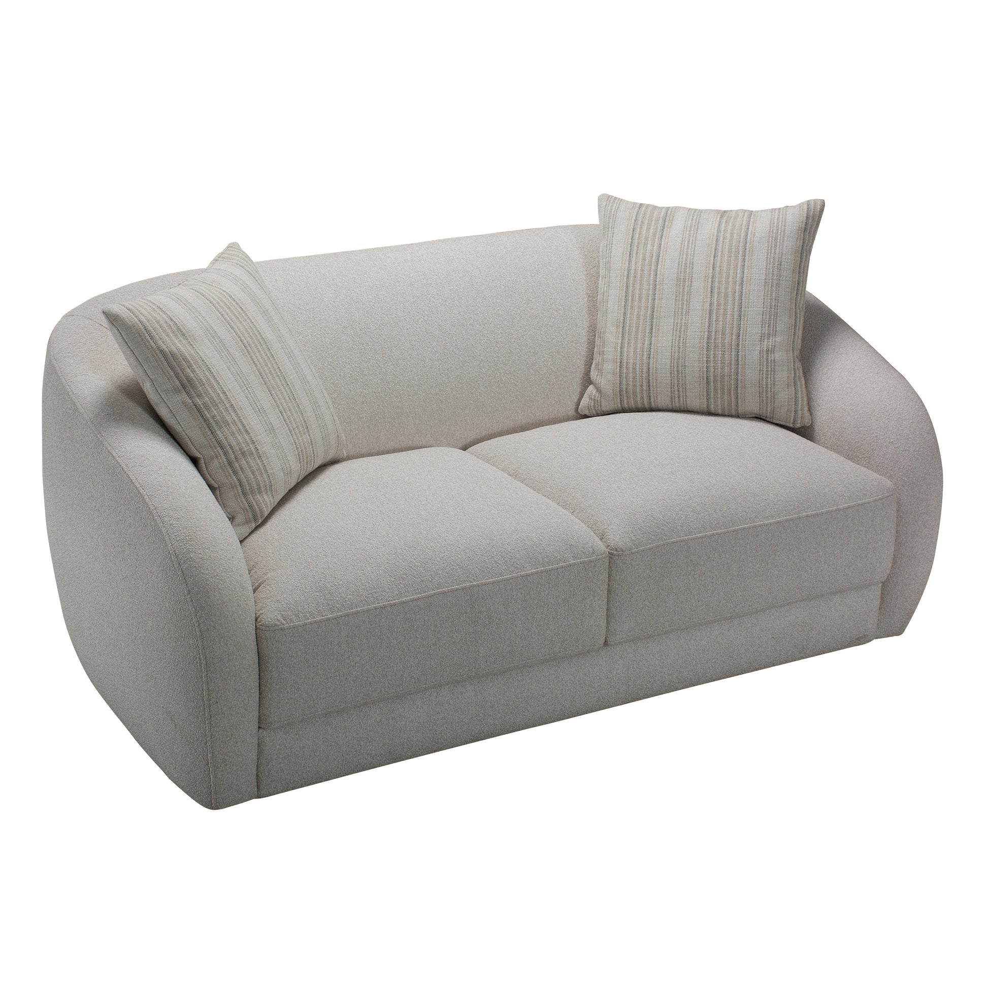 Sophy 70 in. Round Barrel Condo Sofa with Pillows-DECOROLALA
