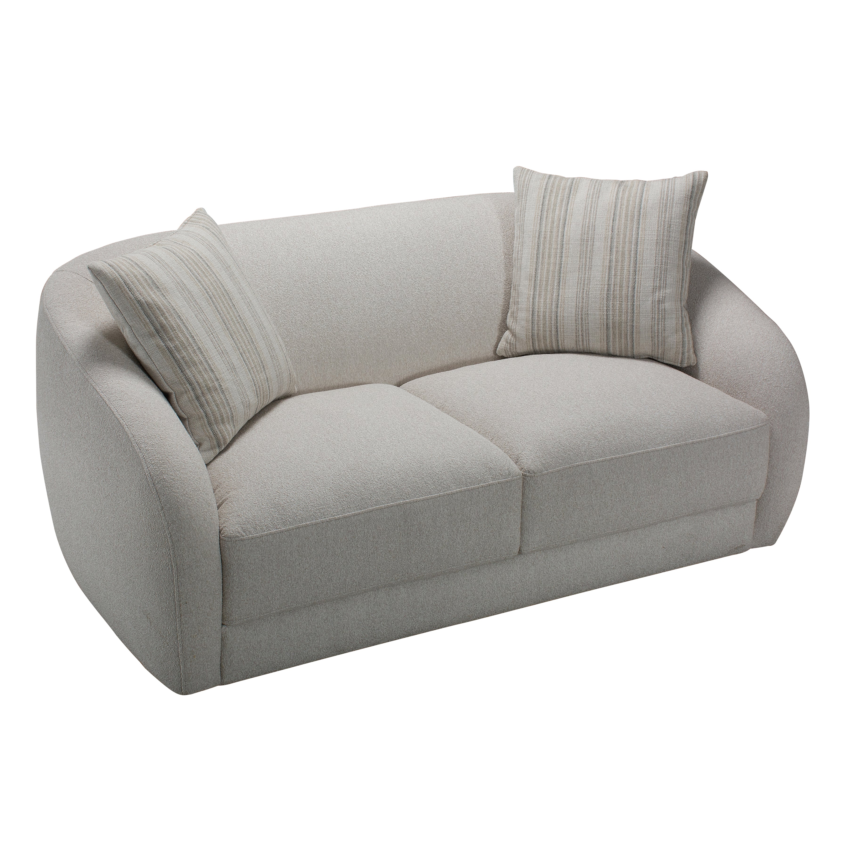 Sophy 70 in. Round Barrel Condo Sofa with Pillows-DECOROLALA