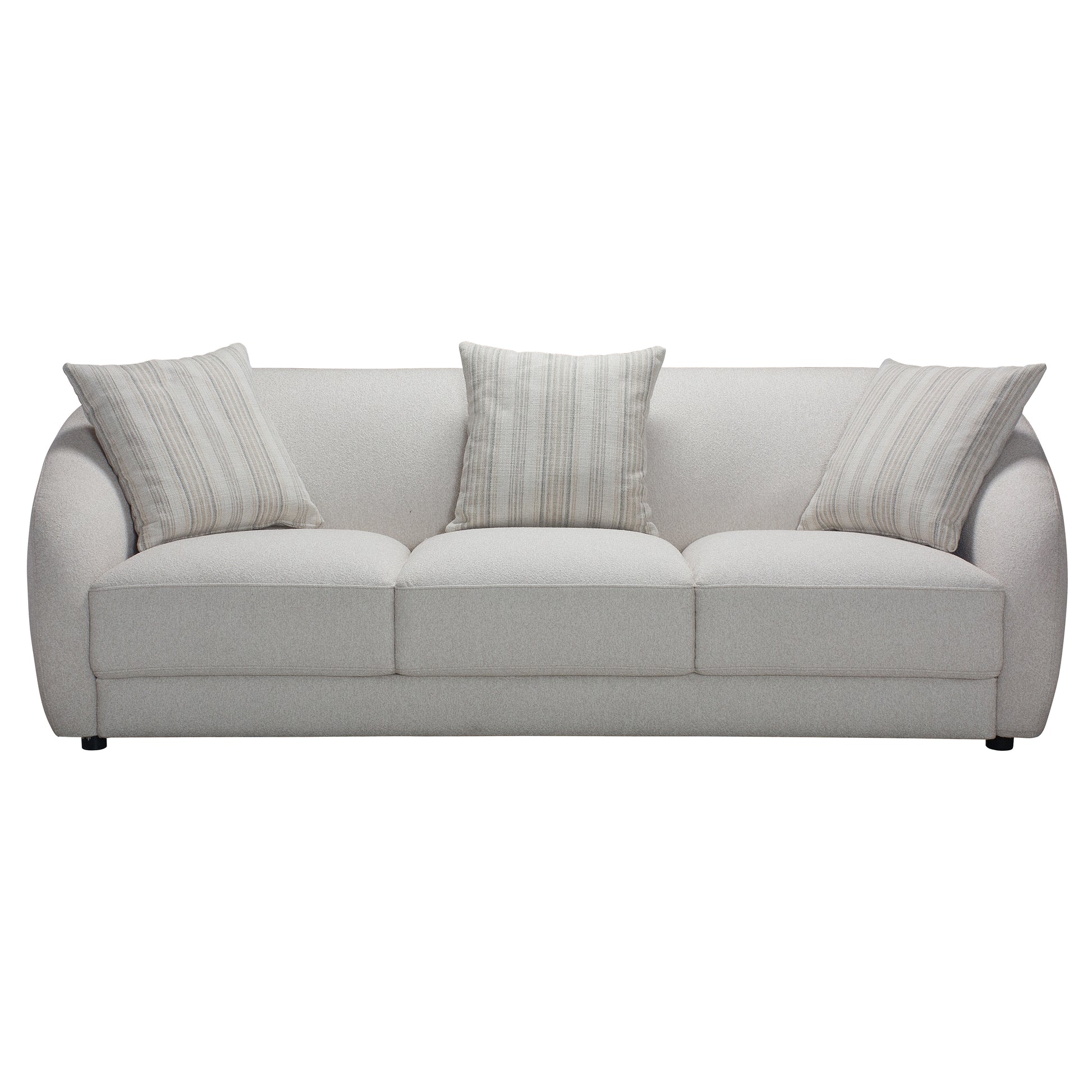 Sophy 91 in. Barrel Sofa with Pillows-Furniture > Sofas-DECOROLALA