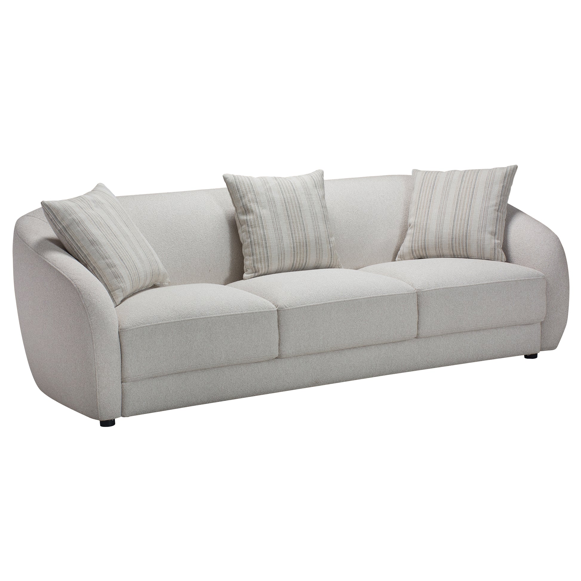 Sophy 91 in. Barrel Sofa with Pillows-Furniture > Sofas-DECOROLALA