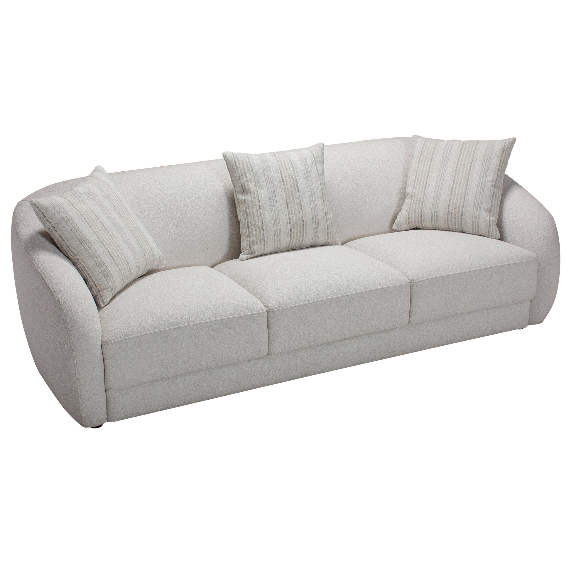 Sophy 91 in. Barrel Sofa with Pillows-Furniture > Sofas-DECOROLALA