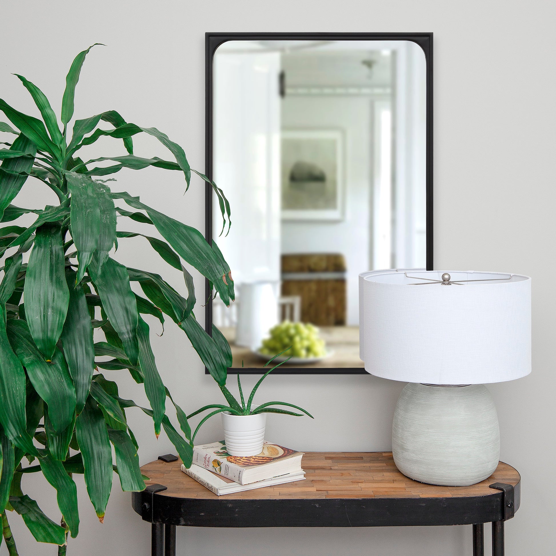 Sorella 36" Tall Rectangle Wall Mirror, Black-Mirror-DECOROLALA