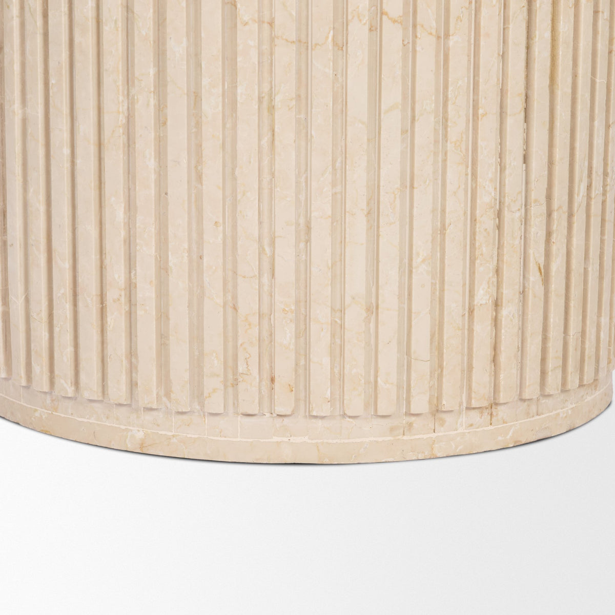 Sorrano 59" Round Pedestal Dining Table | Botticino Marble | Seats 6-Dining Tables-DECOROLALA