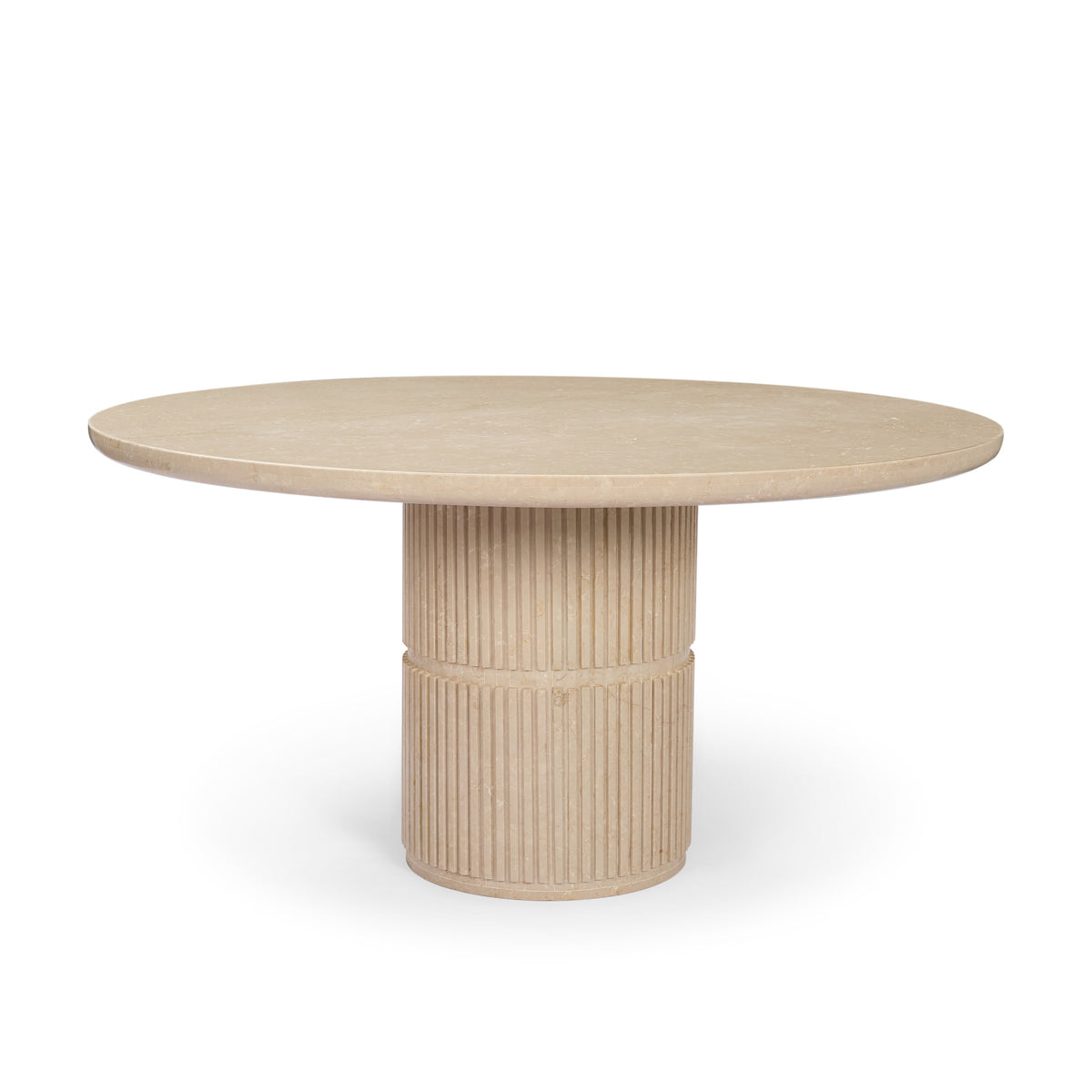 Sorrano Round Pedestal Dining Table - Botticino Marble-Dining Tables-DECOROLALA