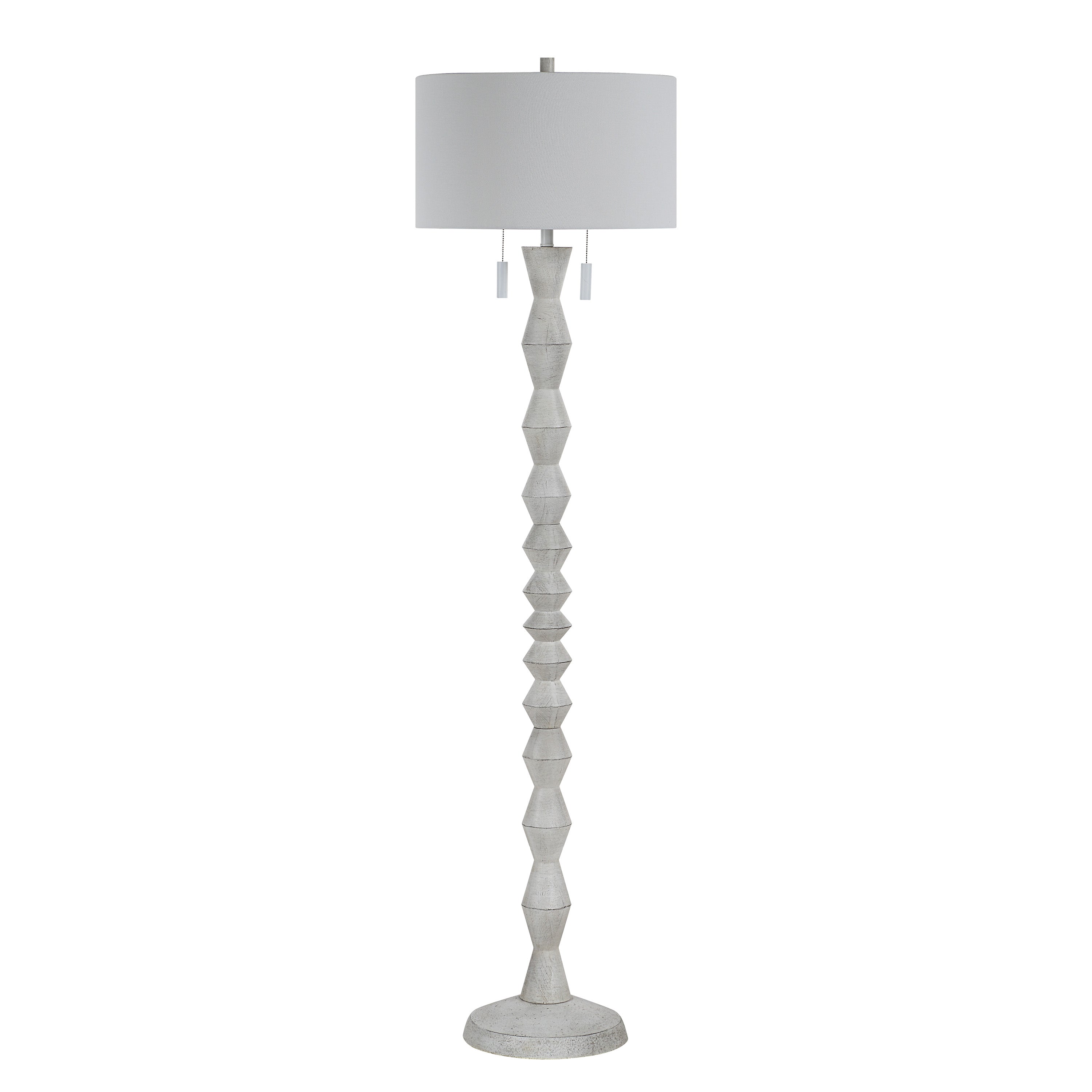 Sorriso 75" Floor Lamp, White Wood Texture-Floor Lamp-DECOROLALA
