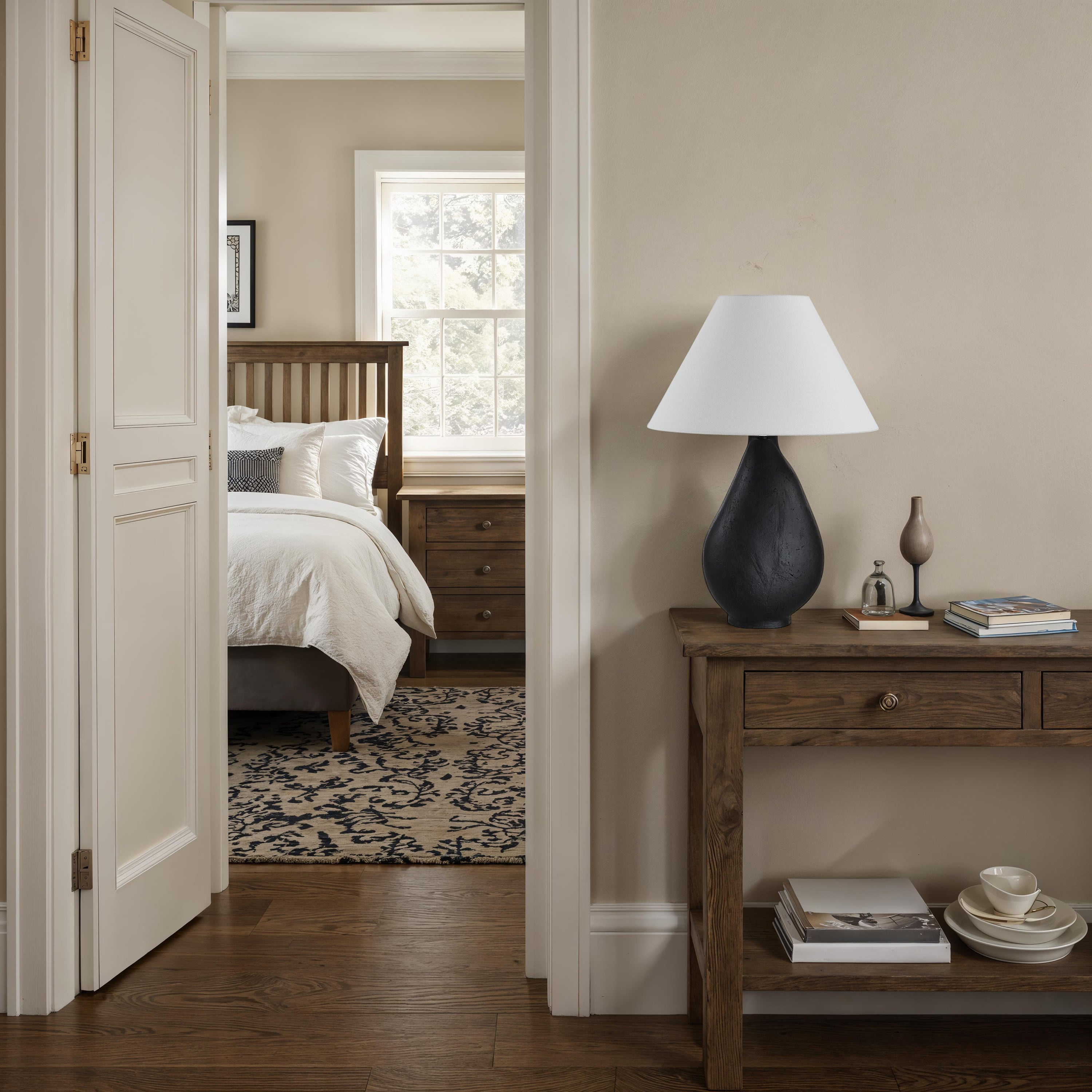 Sotiria 26.0" Height Table Lamps, Texture Matte Black-Table Lamp-DECOROLALA