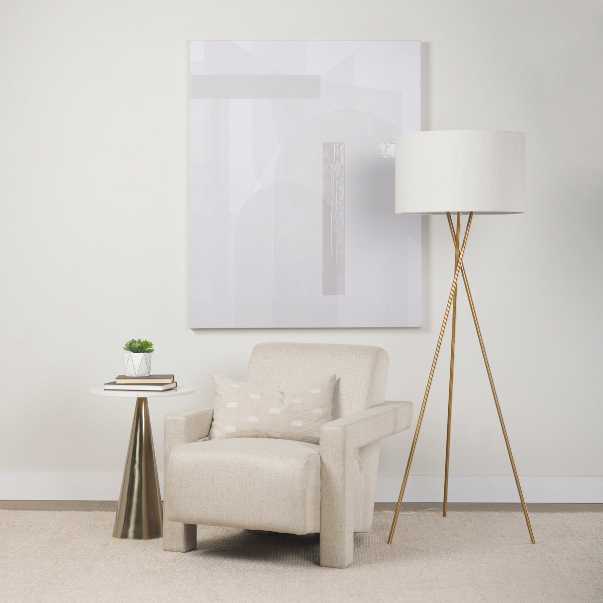 Sovereign Oatmeal Fully Upholstered Accent Chair-Accent Chairs-DECOROLALA